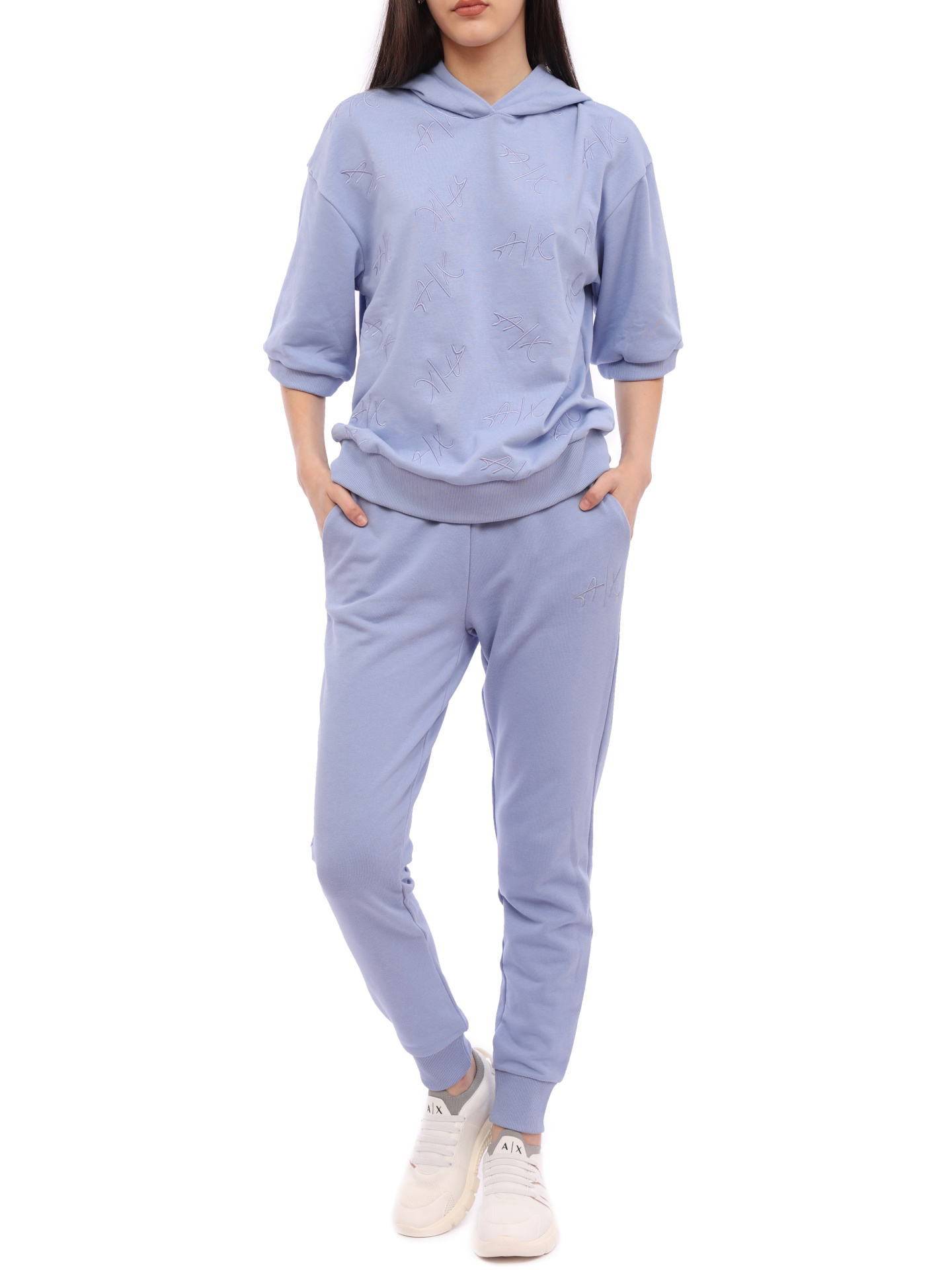 Брюки спортивные Armani Exchange 3RYP85 YJ3NZ 15CN лиловые женские с логотипом — купить в интернет-магазине Verdistore