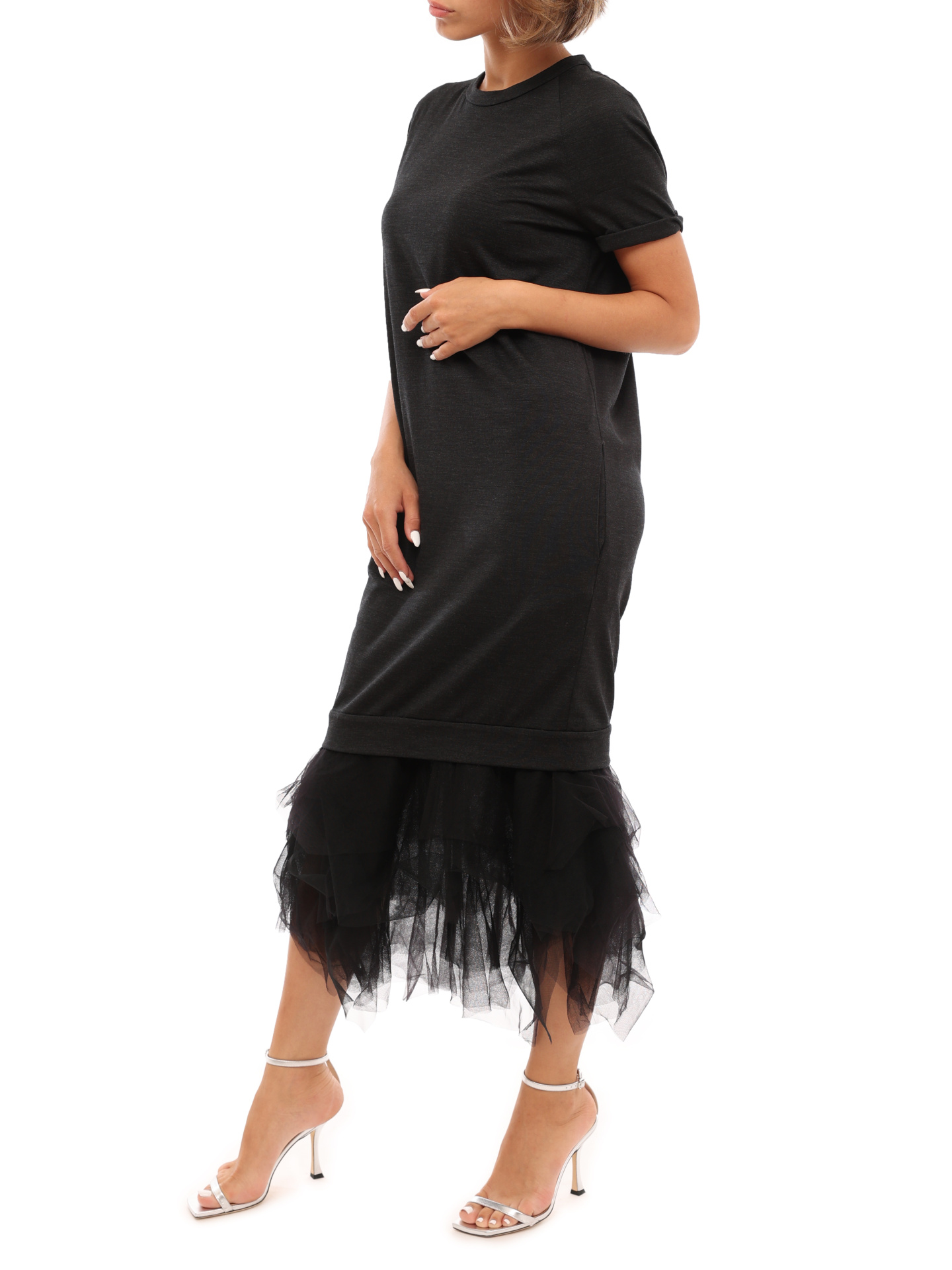 Платье Brunello Cucinelli XMA934AS191 комбинированное женское — купить в интернет-магазине Verdistore