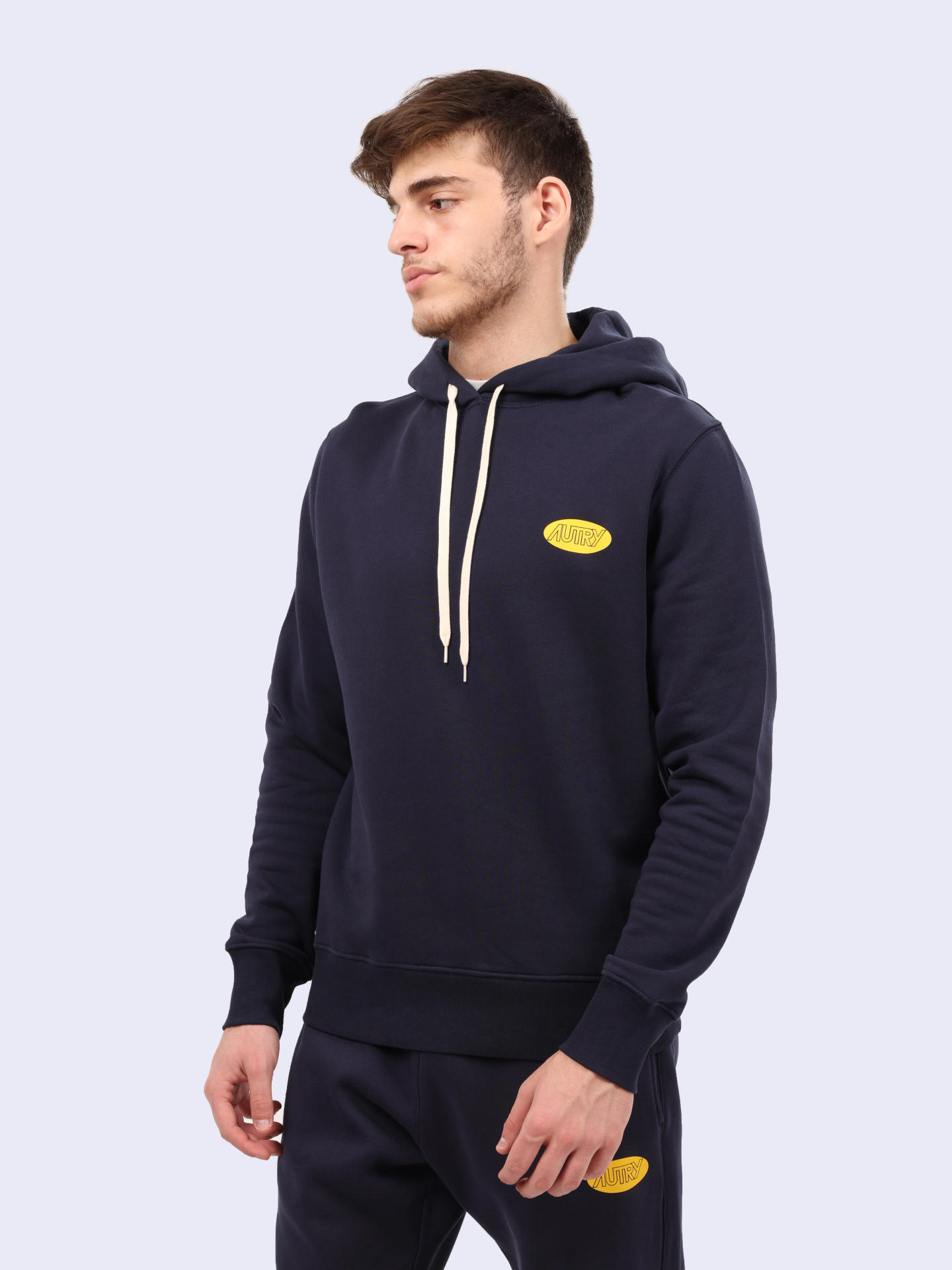 Худи Autry HOPM-02JB темно-синее мужское с контрастным логотипом — купить в интернет-магазине Verdistore