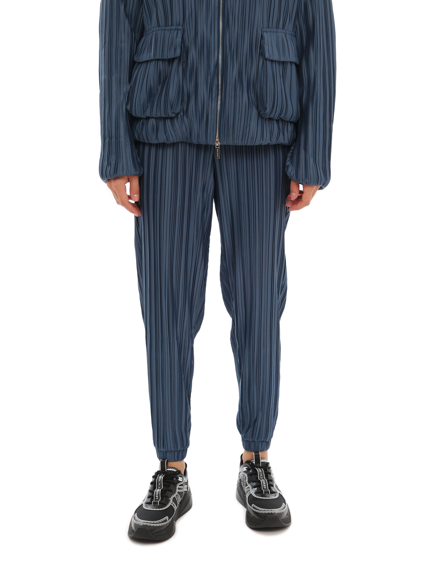 Брюки Armani Exchange 3LYP82 YJ3UZ 15BM синие женские плиссированные  — купить в интернет-магазине Verdistore