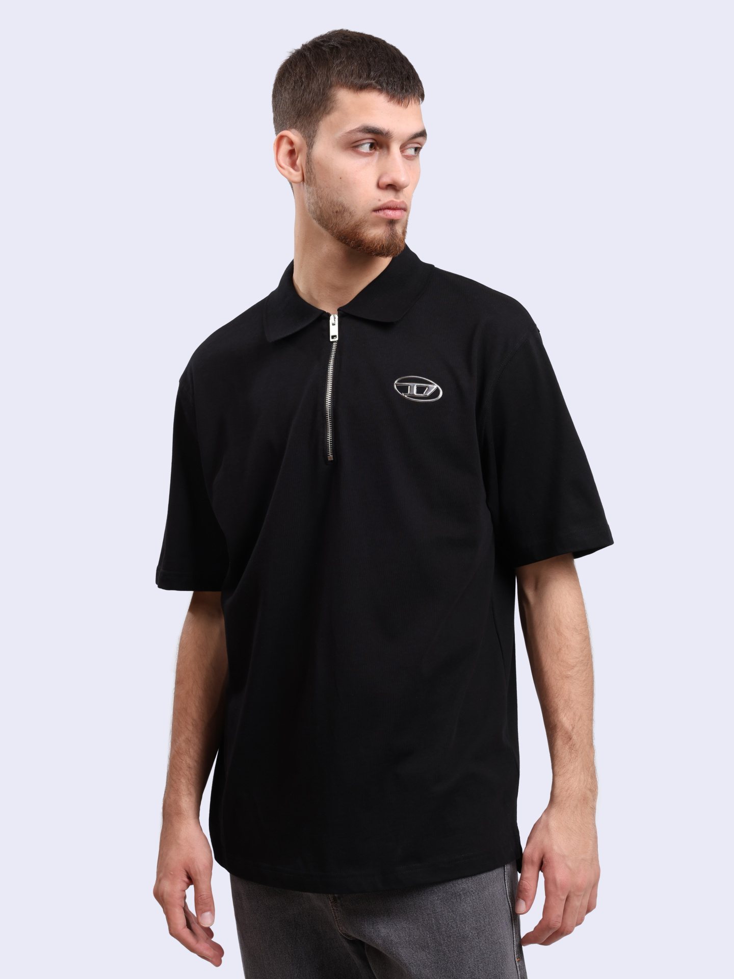 Поло Diesel A112510CLBR9XX хлопковое мужское на молнии — купить в интернет-магазине Verdistore