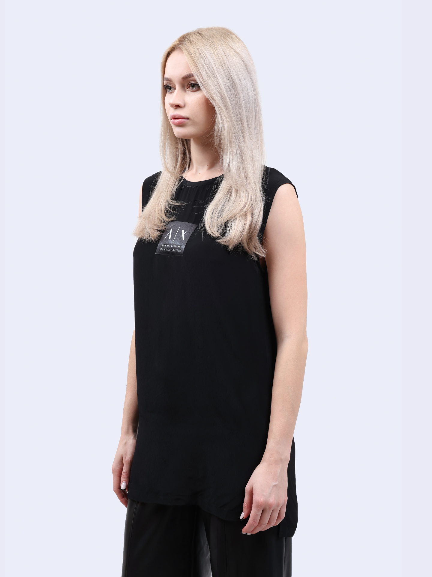 Топ Armani Exchange XW000074 AF10516 UC001 черный женский из вискозы — купить в интернет-магазине Verdistore