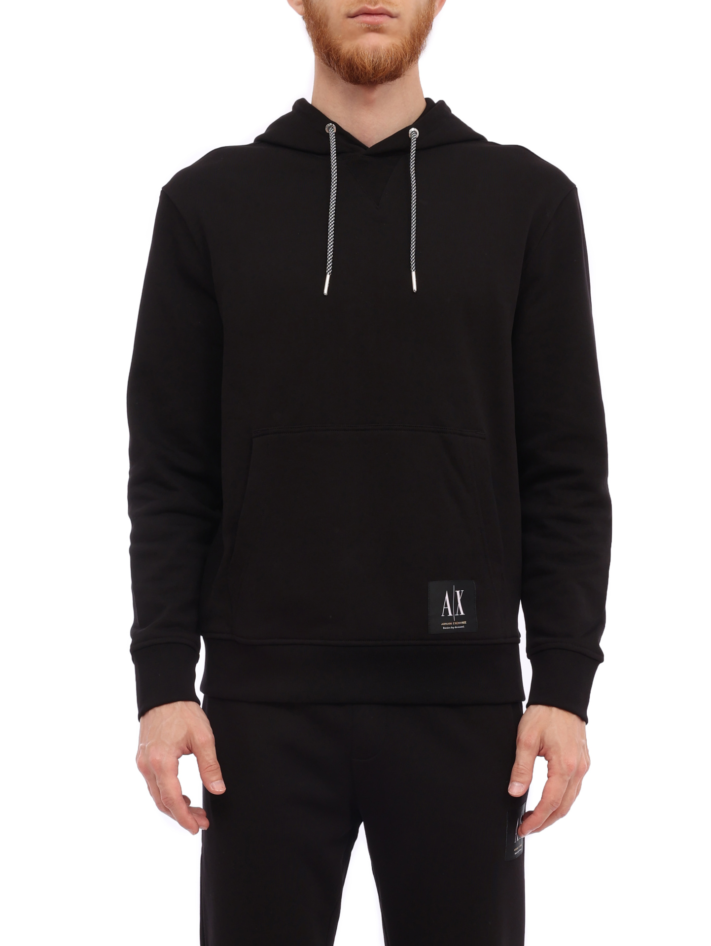 Толстовка Armani Exchange 3RZMAA ZJ83Z 1200 черная мужская из хлопка — купить в интернет-магазине Verdistore