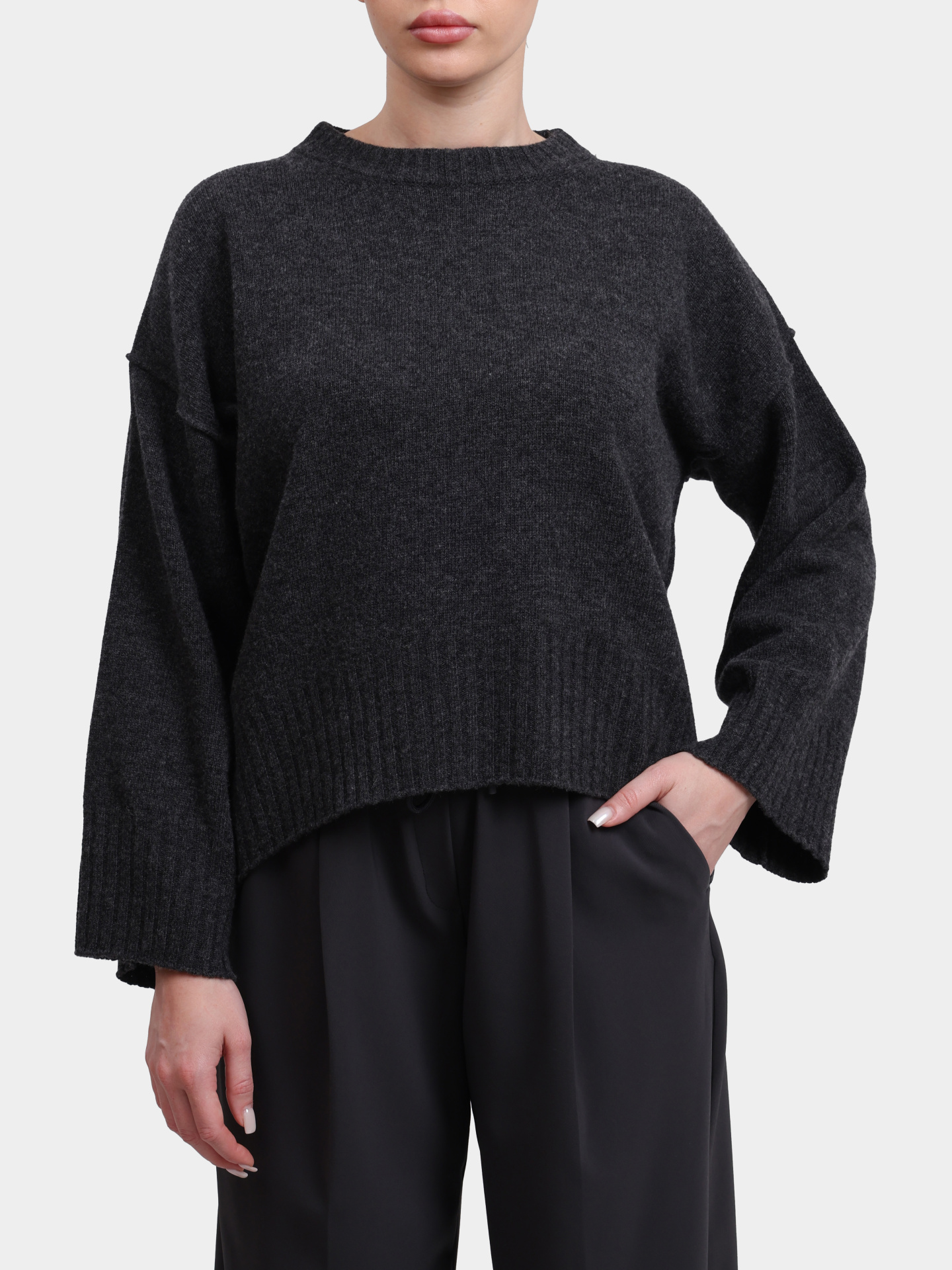 Свитер Marella AMELIA 004 серый женский укороченный — купить в интернет-магазине Verdistore