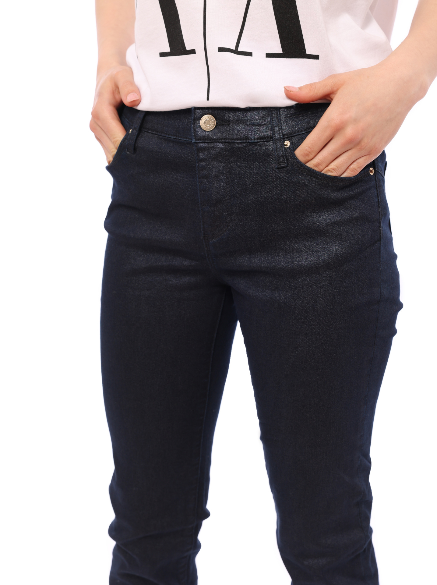 Джинсы Armani Exchange J69 темно-синие женские зауженные — купить в интернет-магазине Verdistore