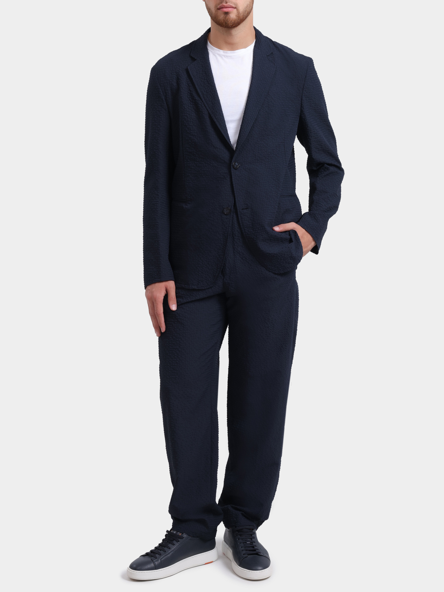 Пиджак Emporio Armani EM005801 TE20392 UB109 фактурный мужской — купить в интернет-магазине Verdistore