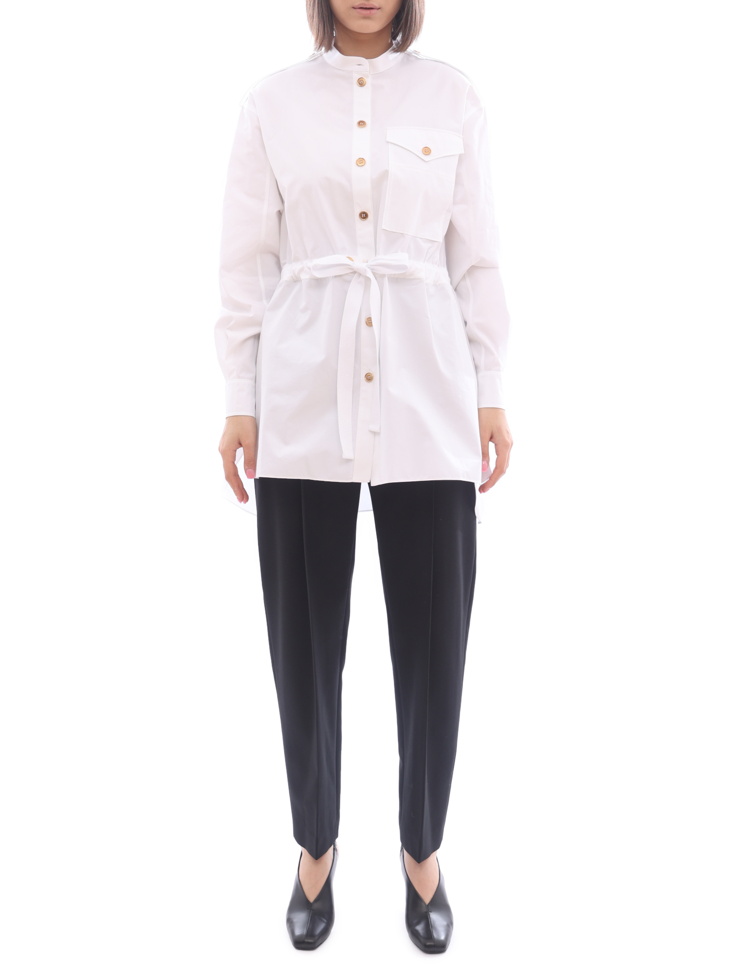 Блуза Alexander McQueen 686743-QAAAY 9000 белая женская из хлопка — купить в интернет-магазине Verdistore