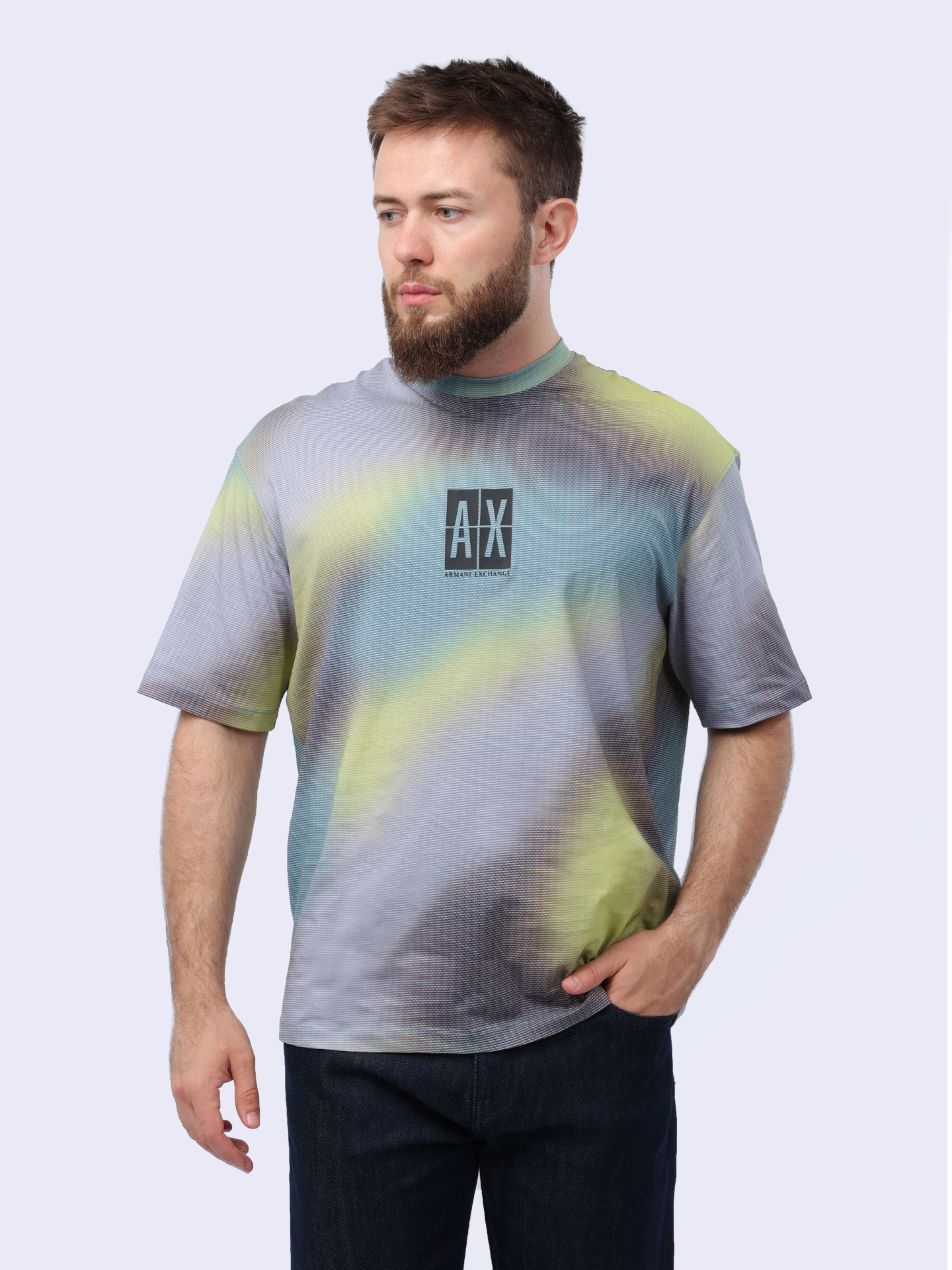 Футболка Armani Exchange 3DZMJN ZJH4Z 7600 хлопковая мужская с принтом — купить в интернет-магазине Verdistore
