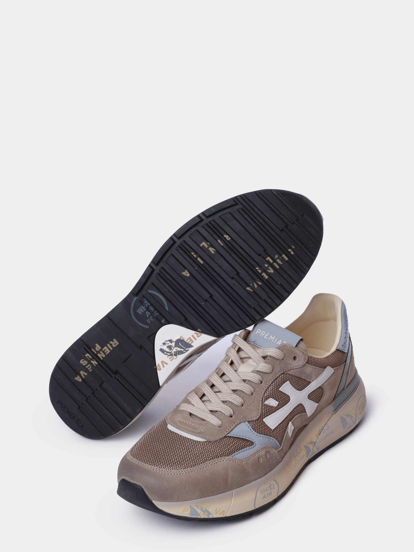 Кроссовки Premiata Sport MICK0.1 VAR 8118 бежевые мужские комбинированные  — купить в интернет-магазине Verdistore
