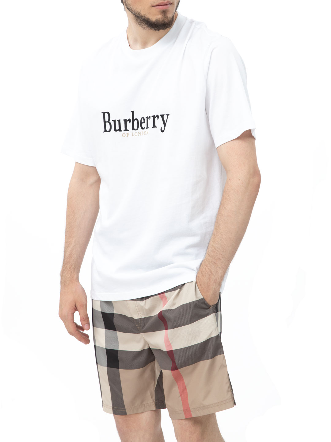 Шорты Burberry 8017294 бежевые мужские в клетку — купить в интернет-магазине Verdistore