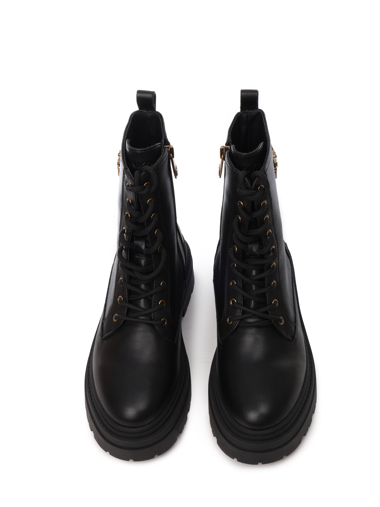 Ботинки кожаные с металлическим логотипом — купить в интернет-магазине Verdistore