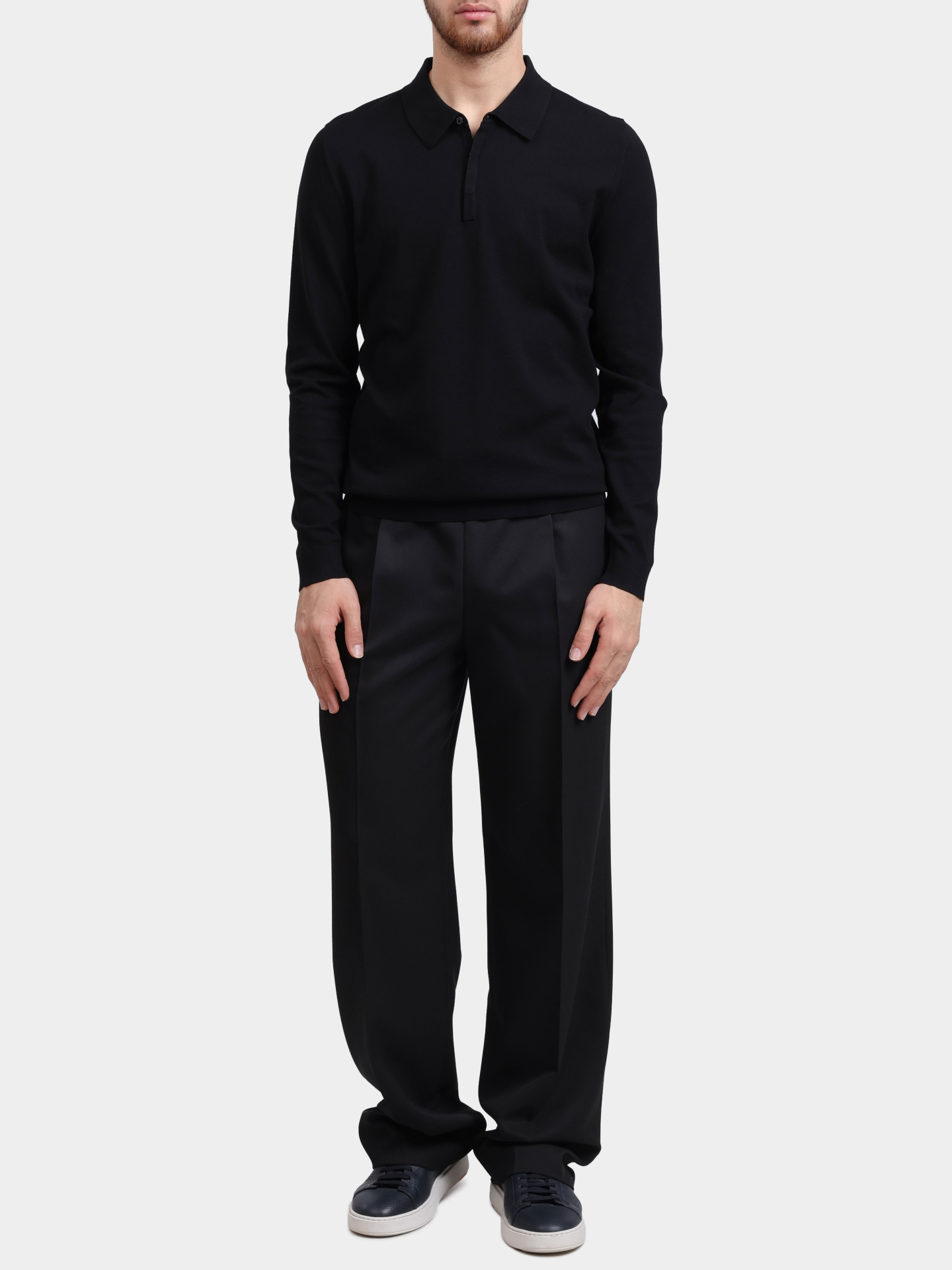 Свитер-поло Hugo 50532050 001 черный мужской — купить в интернет-магазине Verdistore