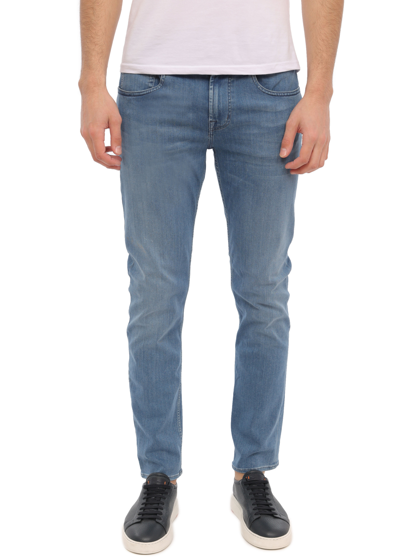 Джинсы 7 For All Mankind JSMXA230AZ голубые мужские из стрейчевого материала  — купить в интернет-магазине Verdistore