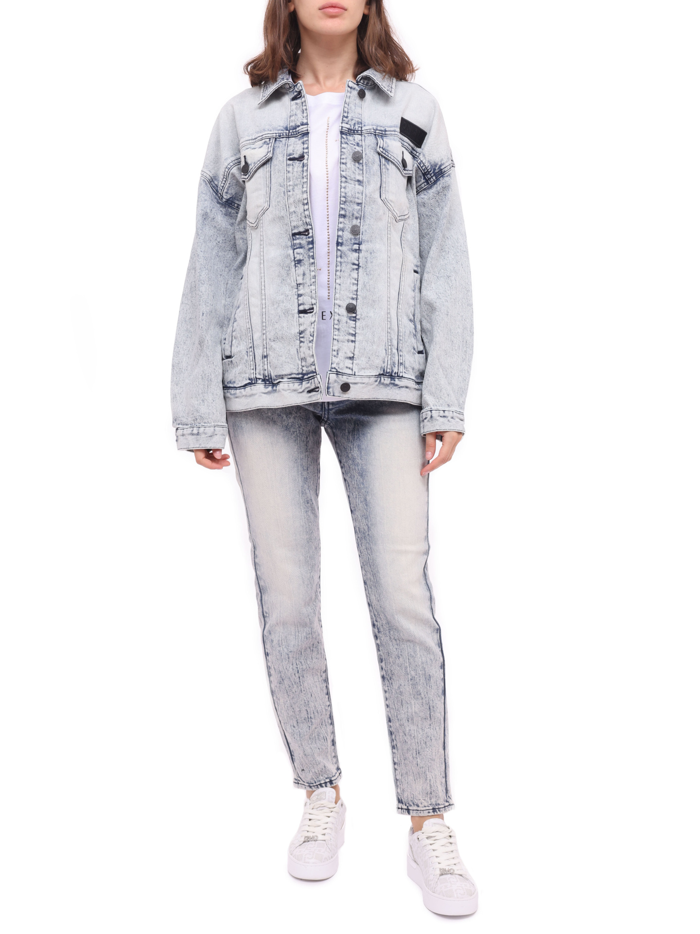 Куртка Armani Exchange 6KYB13 Y1DNZ 1500 голубая женская из денима — купить в интернет-магазине Verdistore