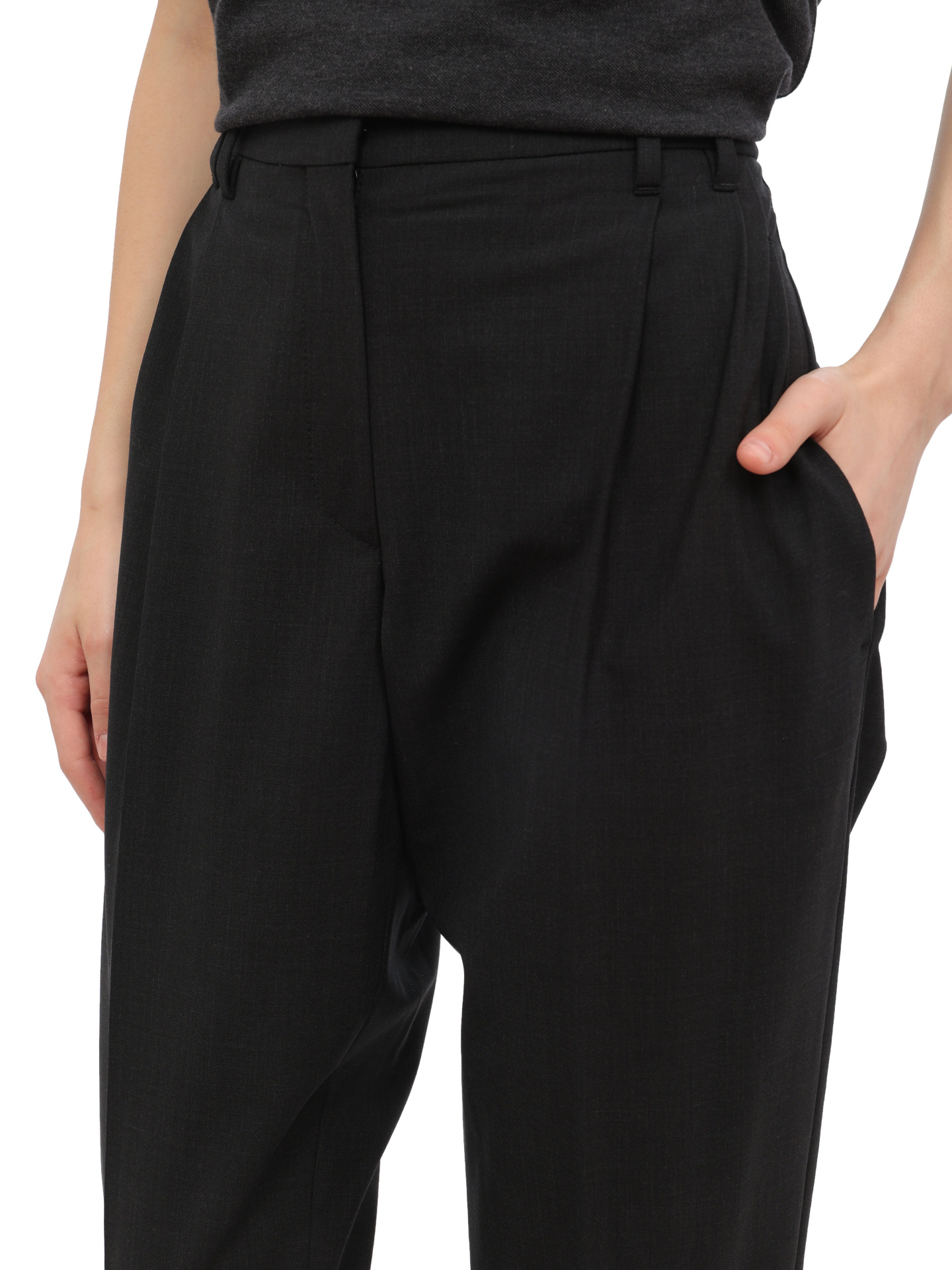 Брюки Brunello Cucinelli M0W08B1219 C2803 шерстяные женские с защипами — купить в интернет-магазине Verdistore