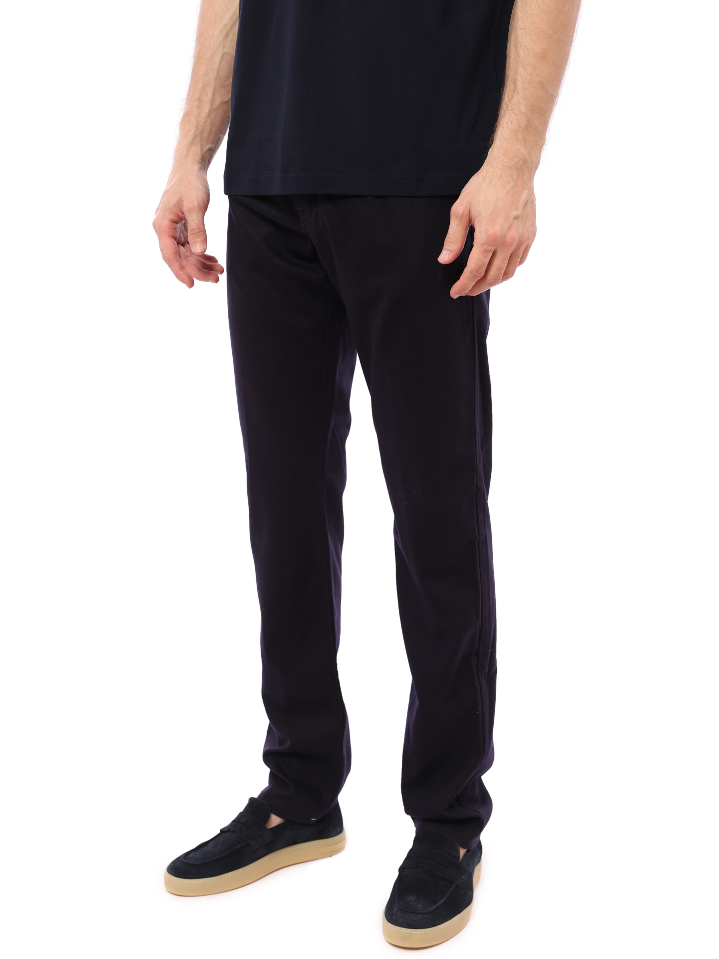 Брюки темно-синие хлопковые  — купить в интернет-магазине Verdistore