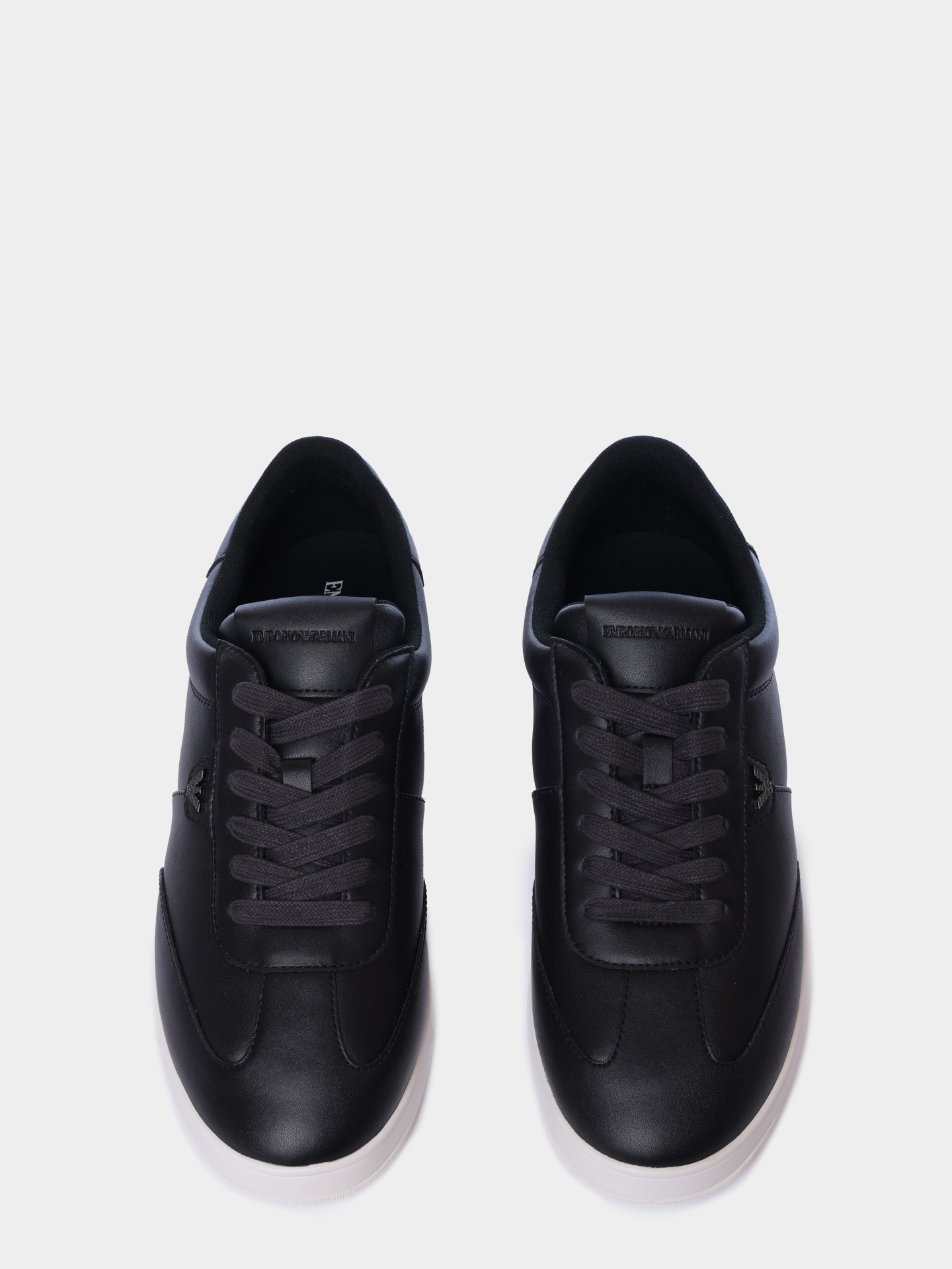 Кроссовки Emporio Armani EM003062 AF20004 UC001 черные мужские на белой подошве — купить в интернет-магазине Verdistore