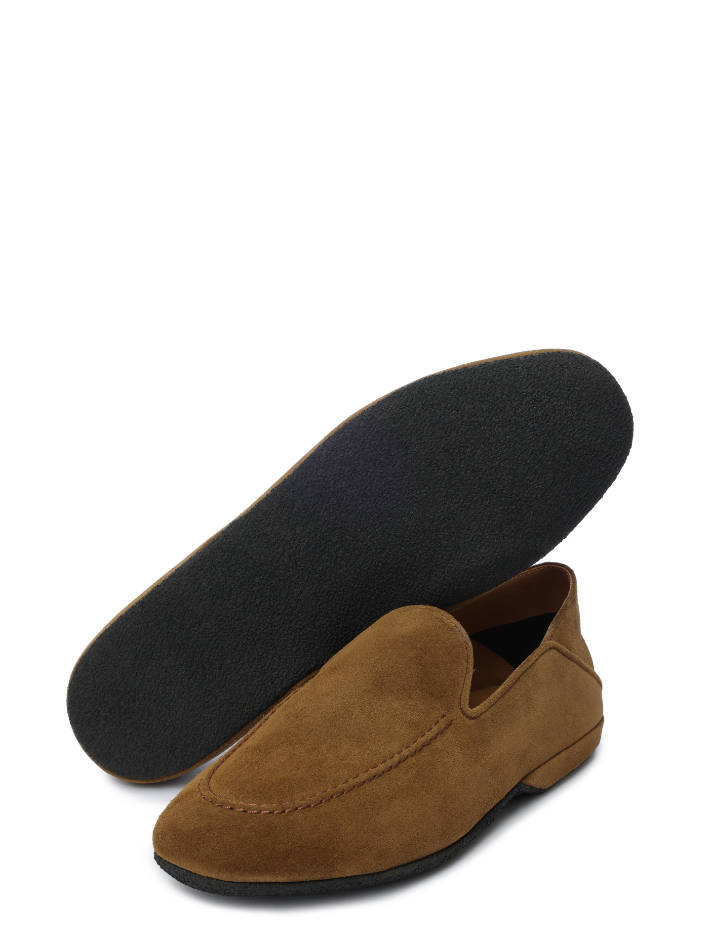 Мокасины коричневые замшевые на черной подошве — купить в интернет-магазине Verdistore