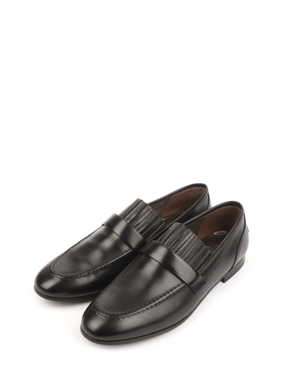 Лоферы Brunello Cucinelli MZPRC1573 черные женские из кожи — купить в интернет-магазине Verdistore