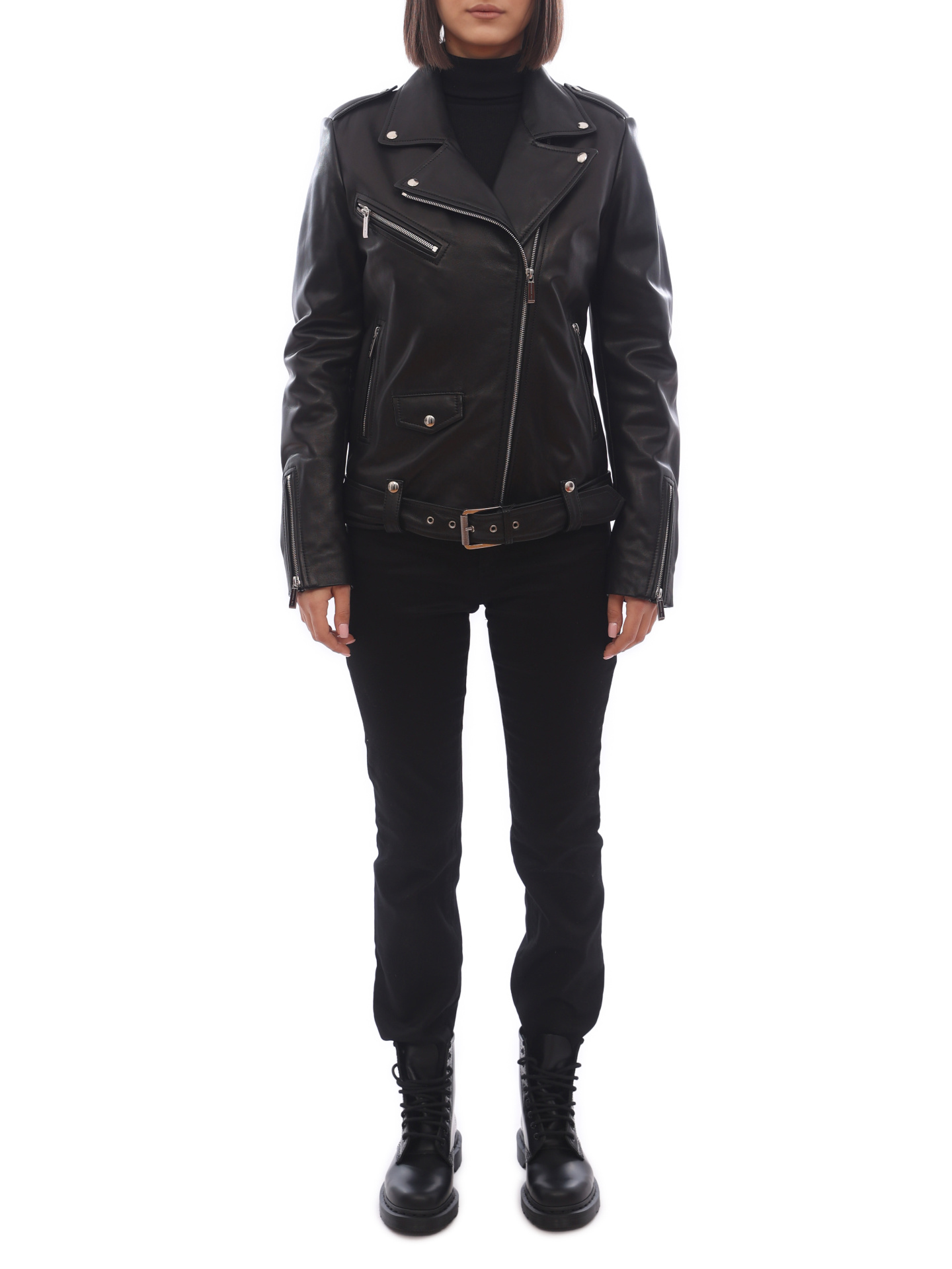 Куртка Barbara Bui S8226 черная женская из кожи — купить в интернет-магазине Verdistore