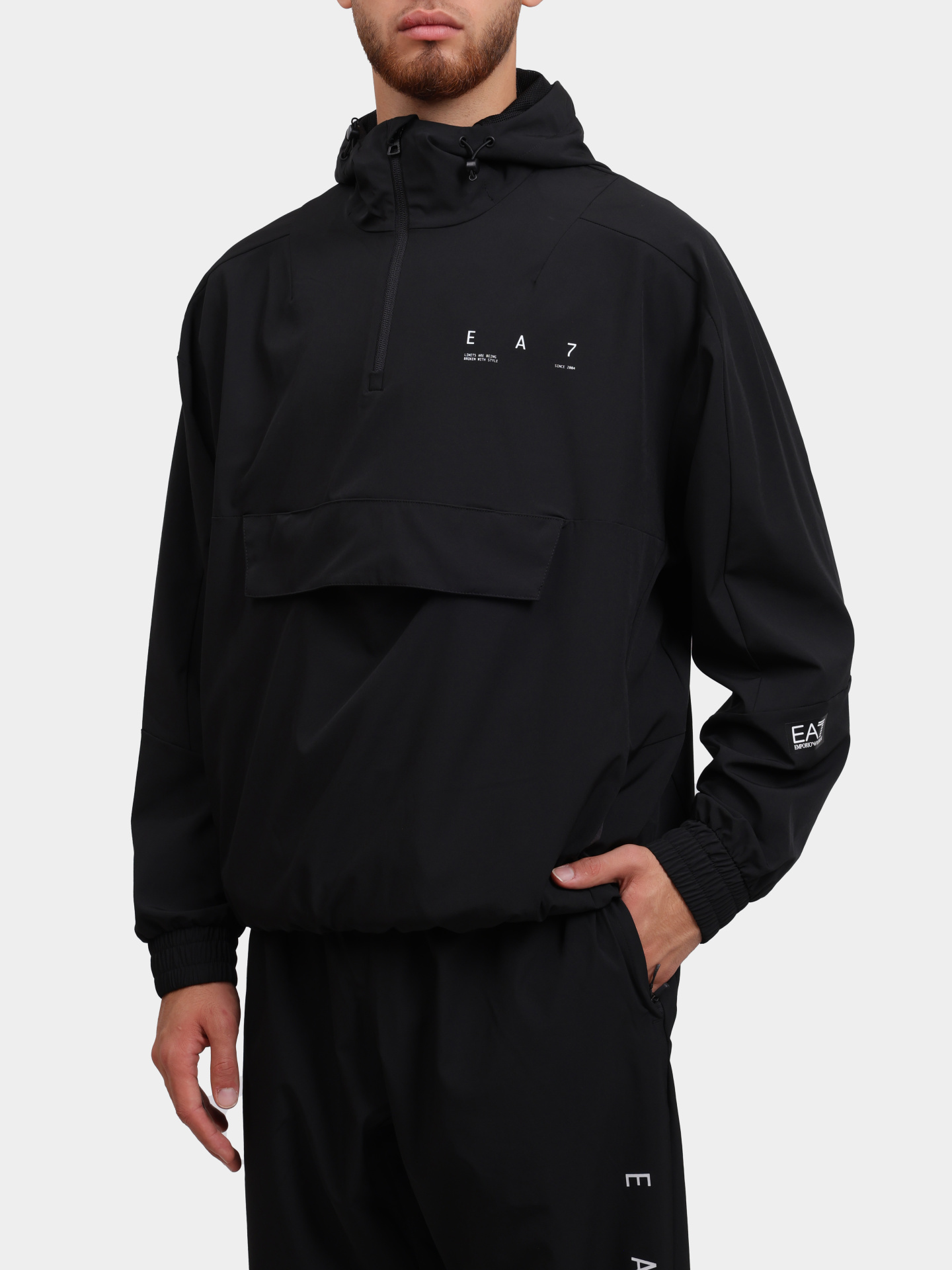 Анорак 7M000114 AF13417 UC001 мужской черный с накладным карманом спереди — купить в интернет-магазине Verdistore