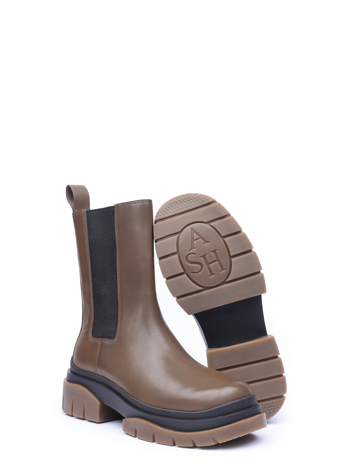 Ботинки ASH STORM 004 коричневые женские на контрастной подошве — купить в интернет-магазине Verdistore