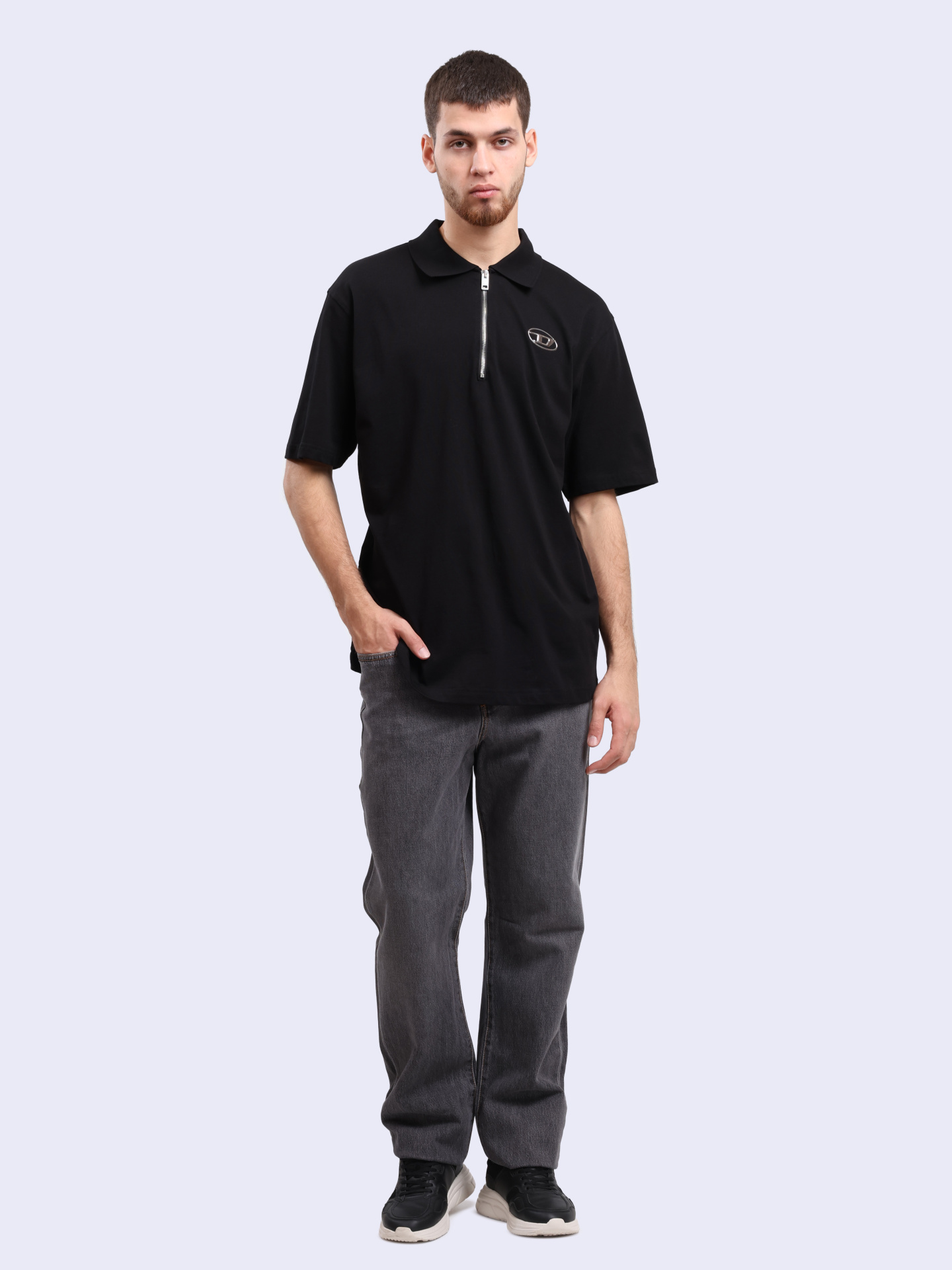 Поло Diesel A112510CLBR9XX хлопковое мужское на молнии — купить в интернет-магазине Verdistore