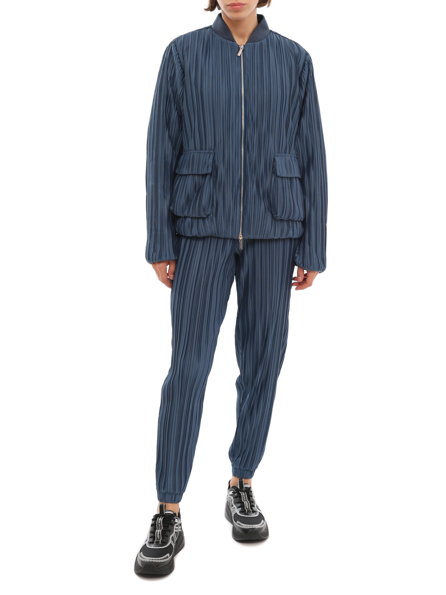 Брюки Armani Exchange 3LYP82 YJ3UZ 15BM синие женские плиссированные  — купить в интернет-магазине Verdistore