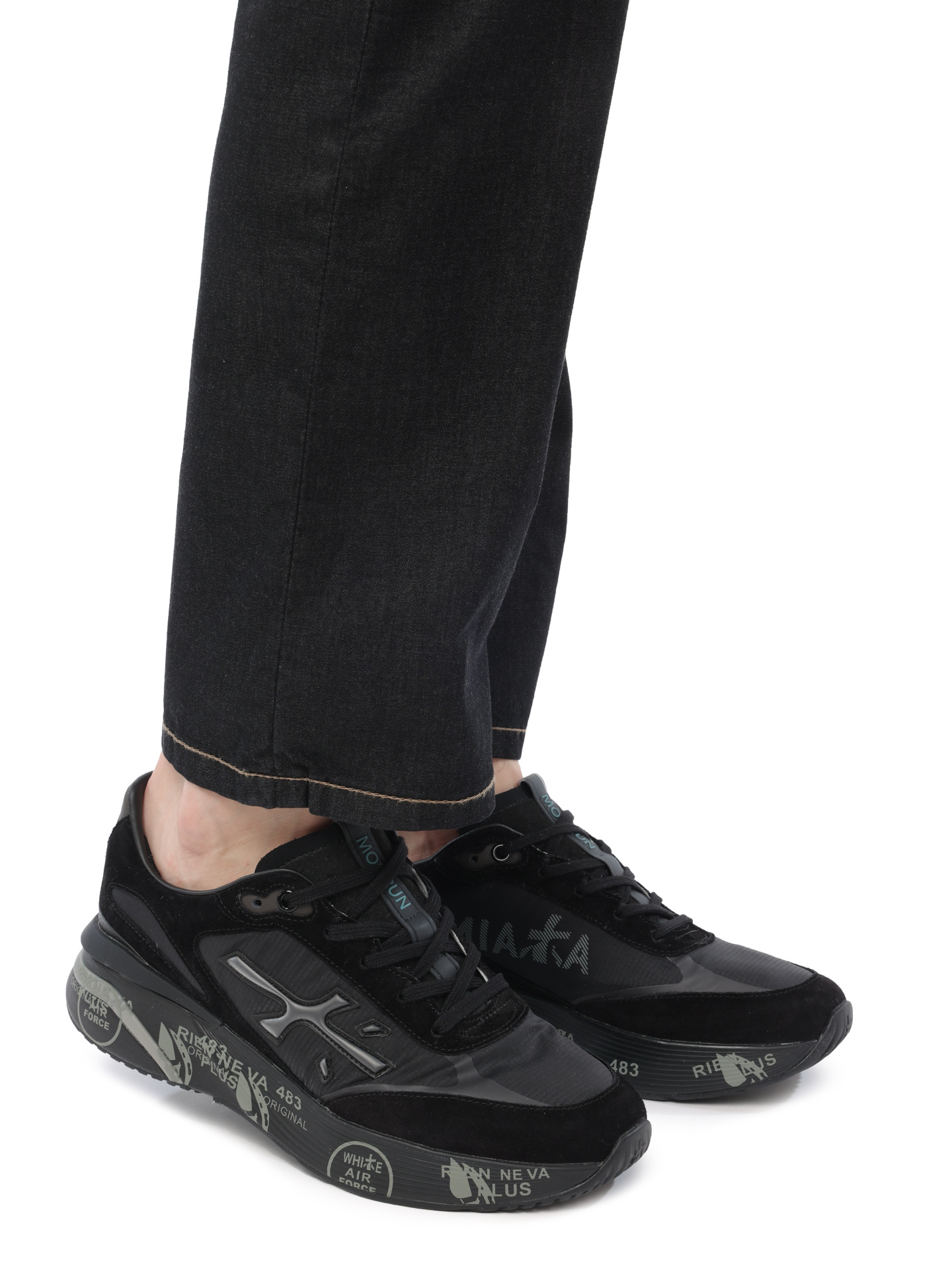 Кроссовки черные комбинированные с приподнятым носком — купить в интернет-магазине Verdistore