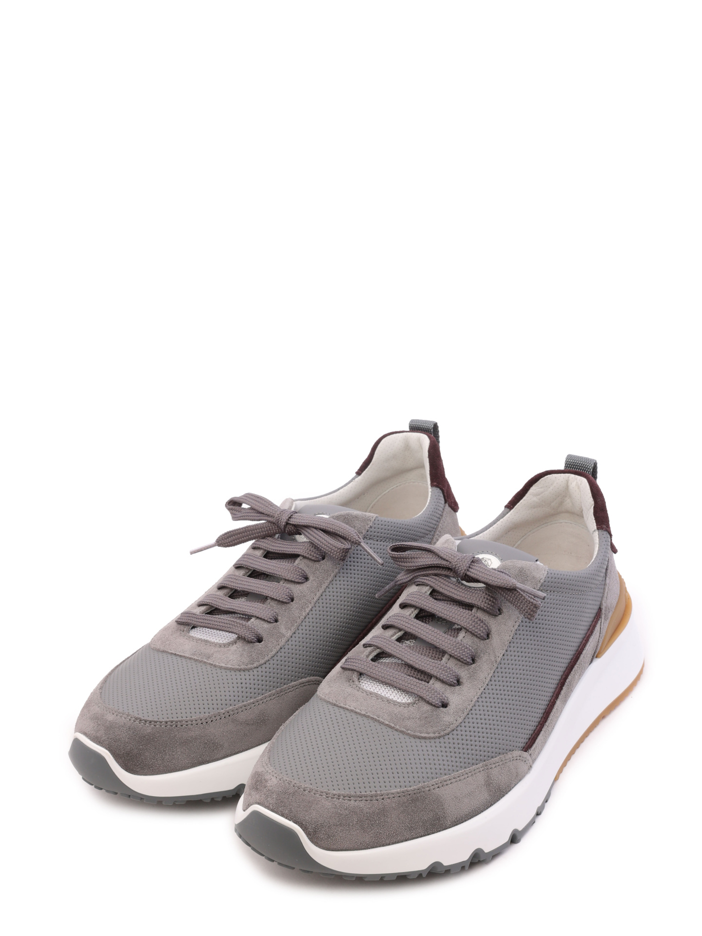 Кроссовки Brunello Cucinelli MZUFLB2183 CLZ24 комбинированные мужские с перфорацией — купить в интернет-магазине Verdistore