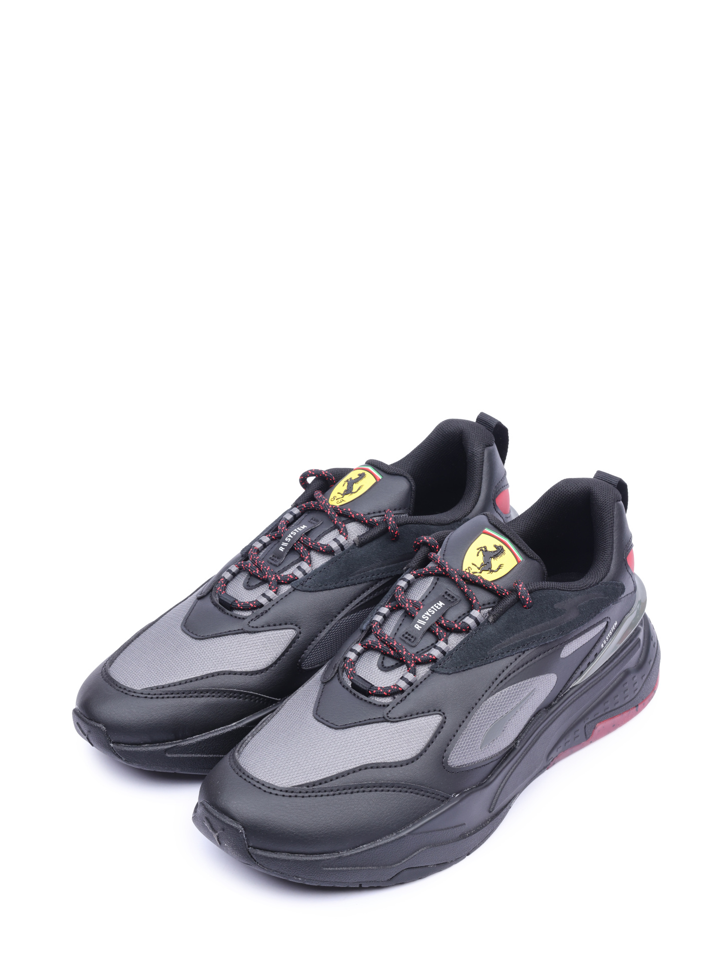 Кроссовки Puma x Ferrari черные с кожаными вставками — купить в интернет-магазине Verdistore