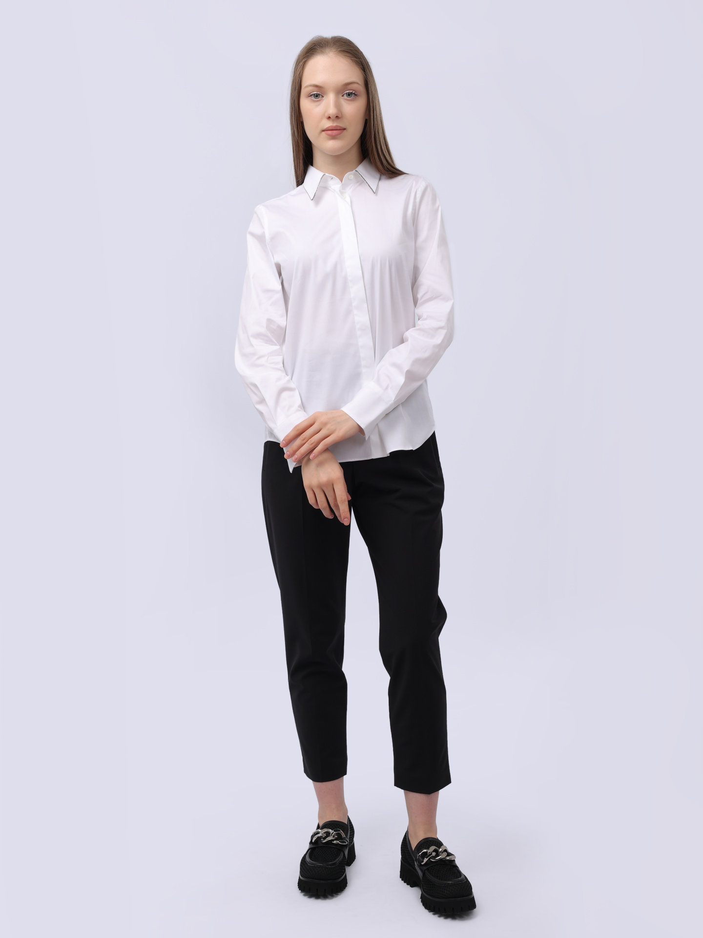 Рубашка Brunello Cucinelli M0091B1367 C159 белая женская — купить в интернет-магазине Verdistore