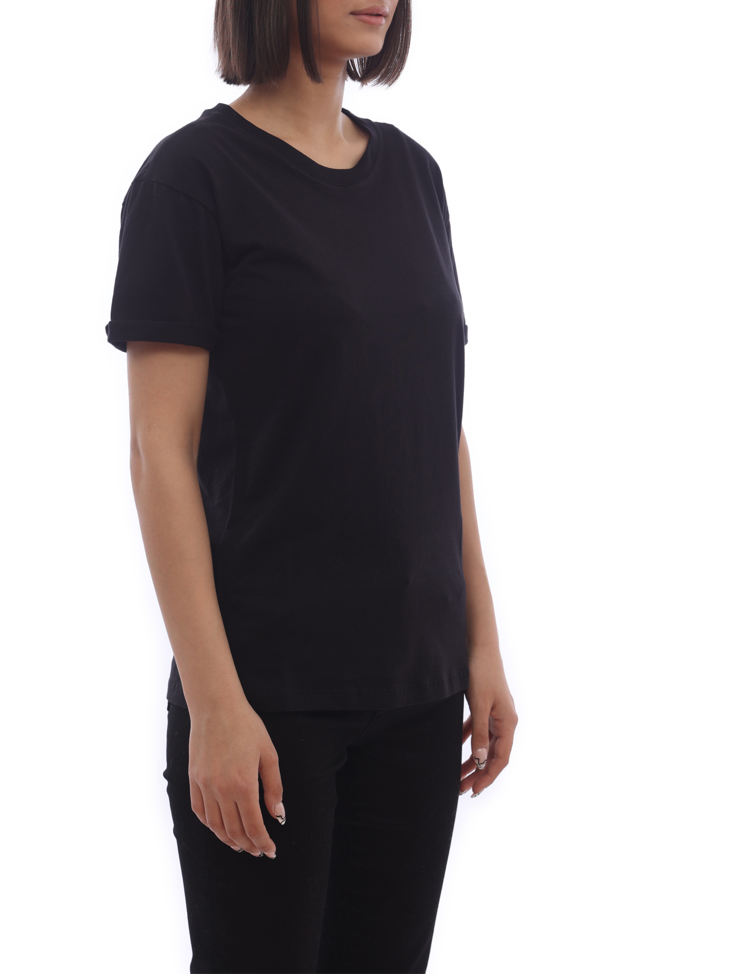Футболка Armani Exchange 6KYTGC YJ3RZ 1200 черная женская с логотипом на спине — купить в интернет-магазине Verdistore