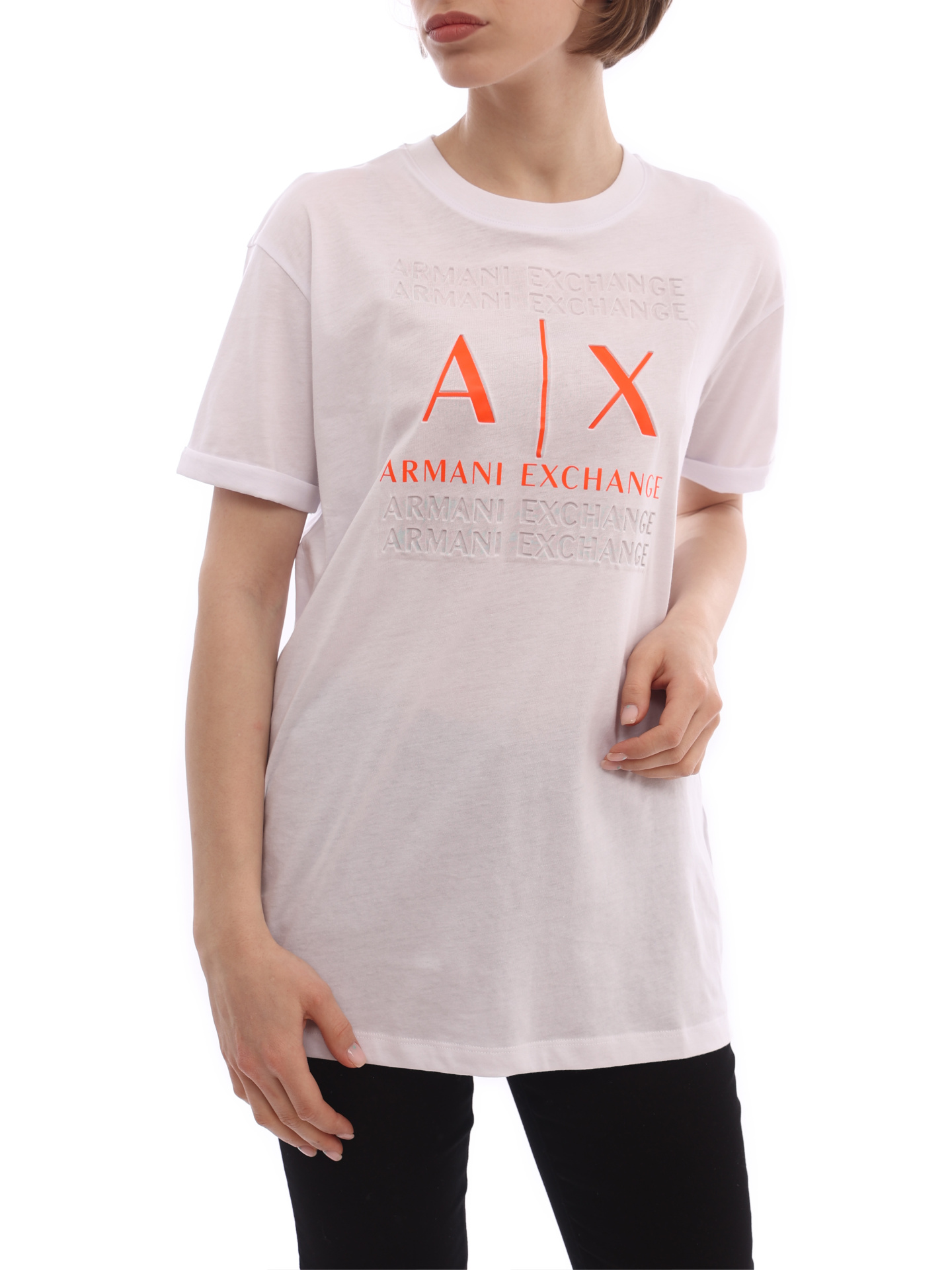 Футболка Armani Exchange 3LYTAH YJ3RZ 1000 белая женская с логотипом — купить в интернет-магазине Verdistore