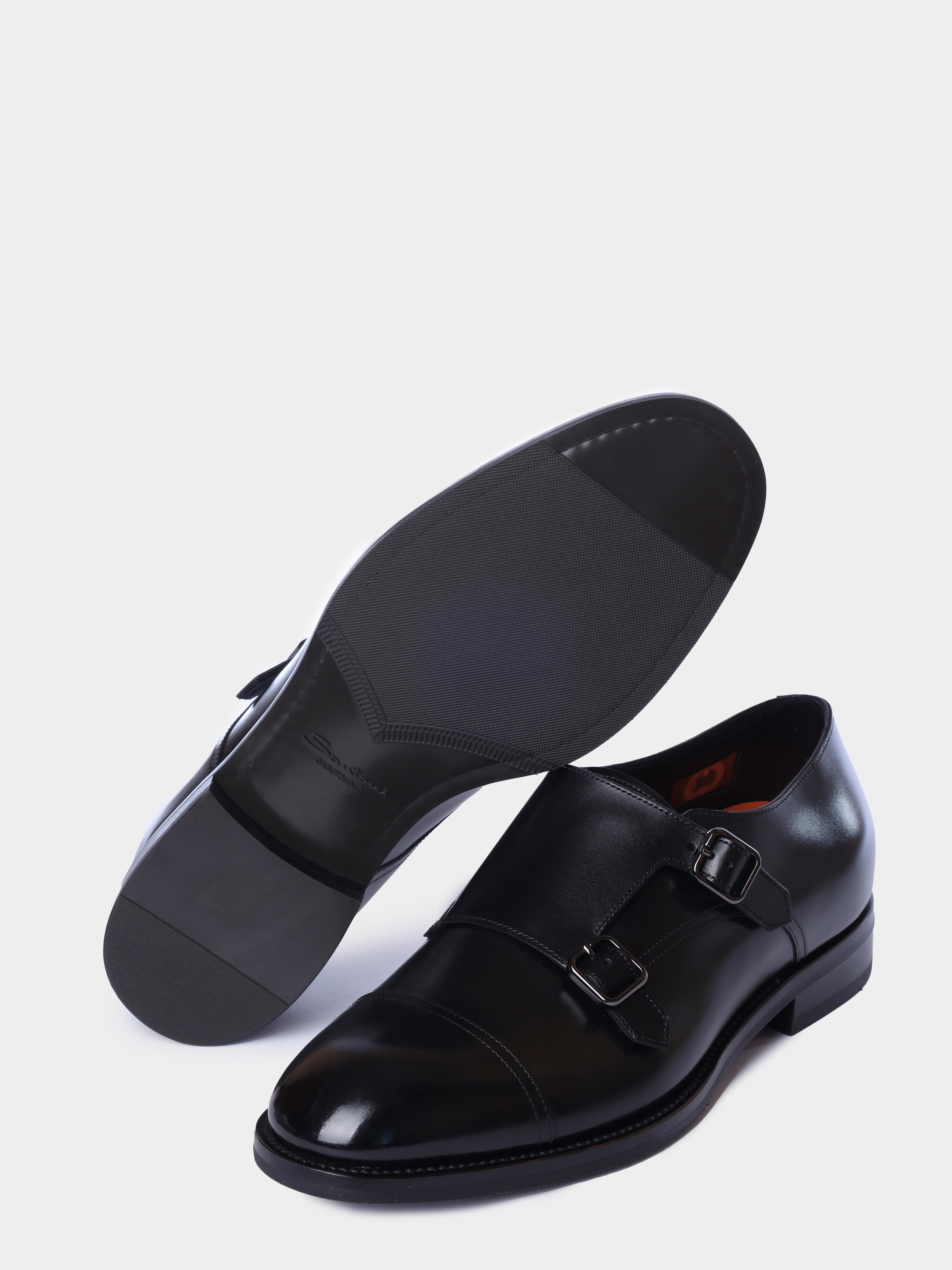 Монки Santoni MCJG19402PI5HNTGN01 кожаные мужские — купить в интернет-магазине Verdistore