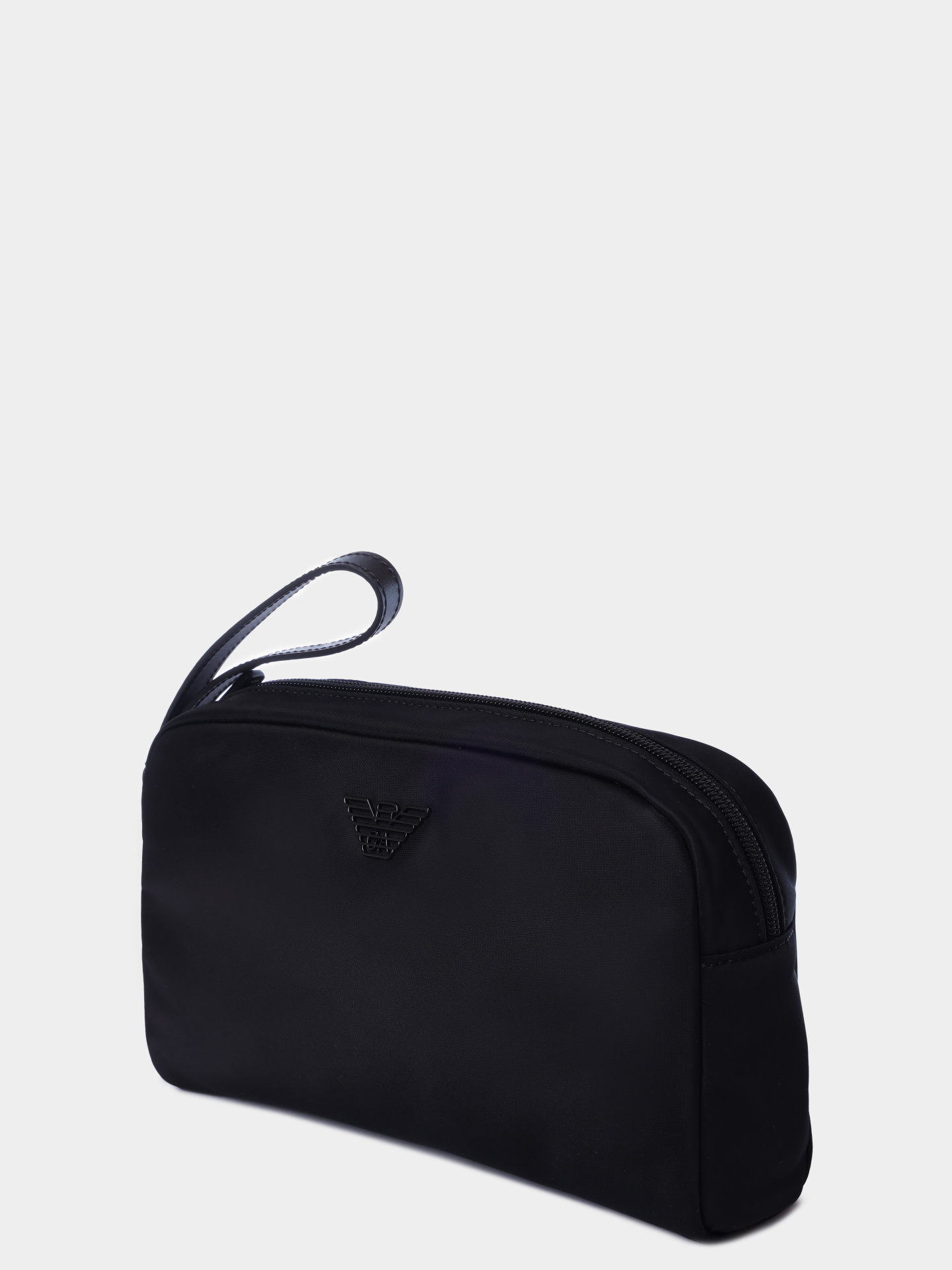 Косметичка Emporio Armani EM001810 AF13454 UC001 черная мужская с металлическим логотипом  — купить в интернет-магазине Verdistore