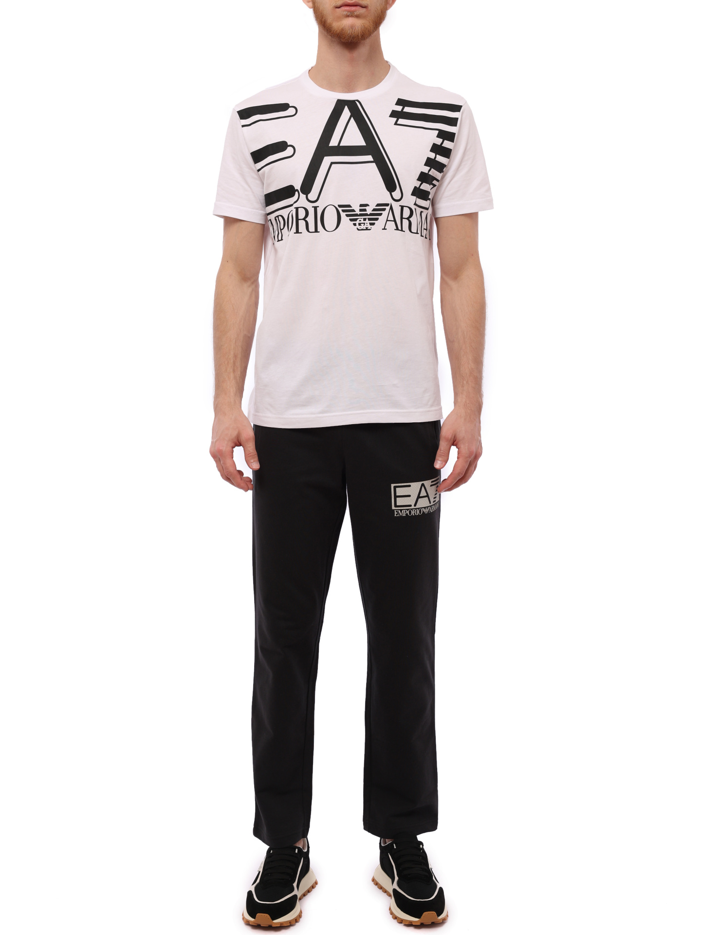 Брюки черные прямого кроя с логотипом под карманом — купить в интернет-магазине Verdistore