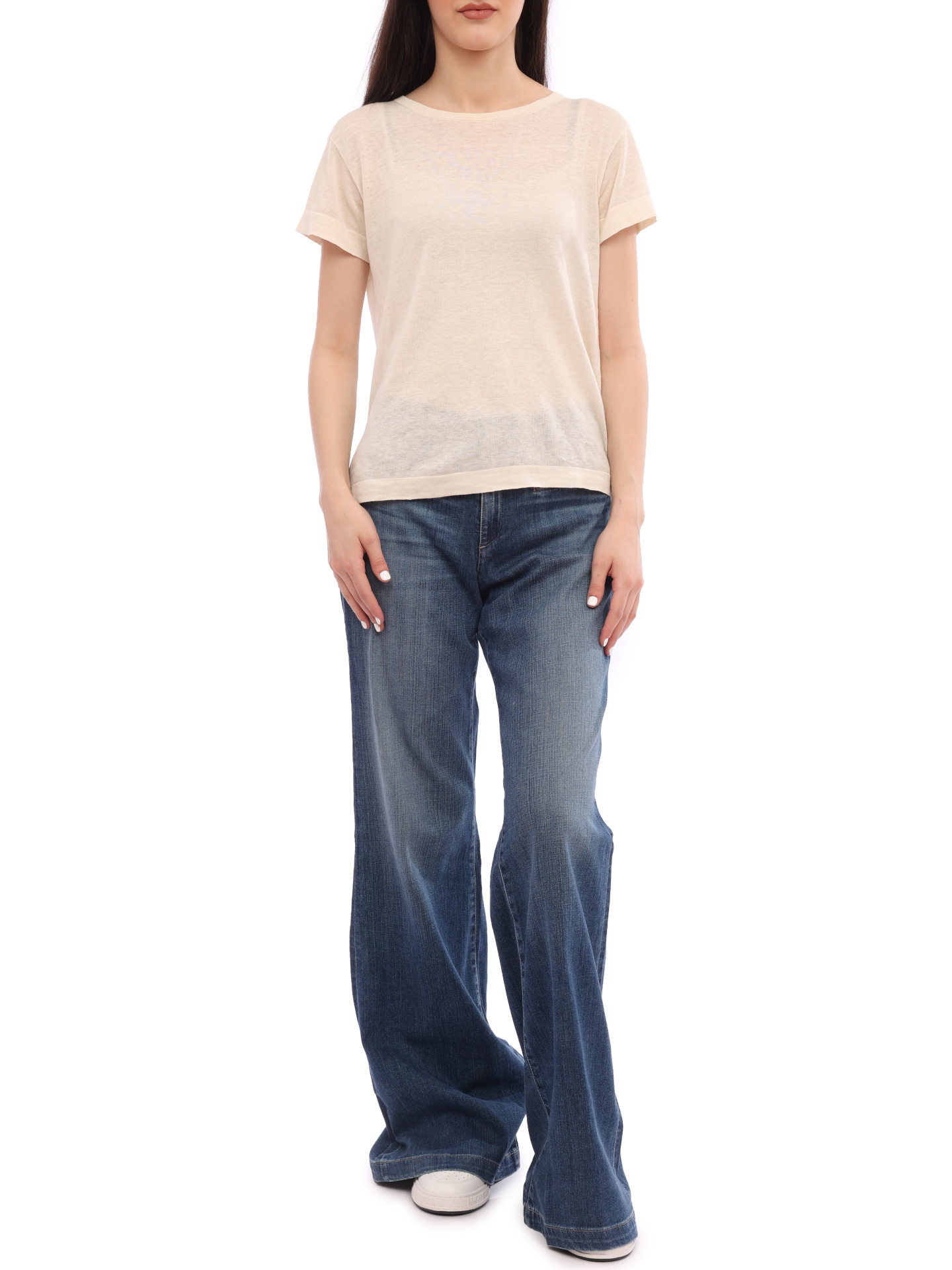 Джинсы AG The Lana PVC 1654 DNU синие женские широкого кроя — купить в интернет-магазине Verdistore