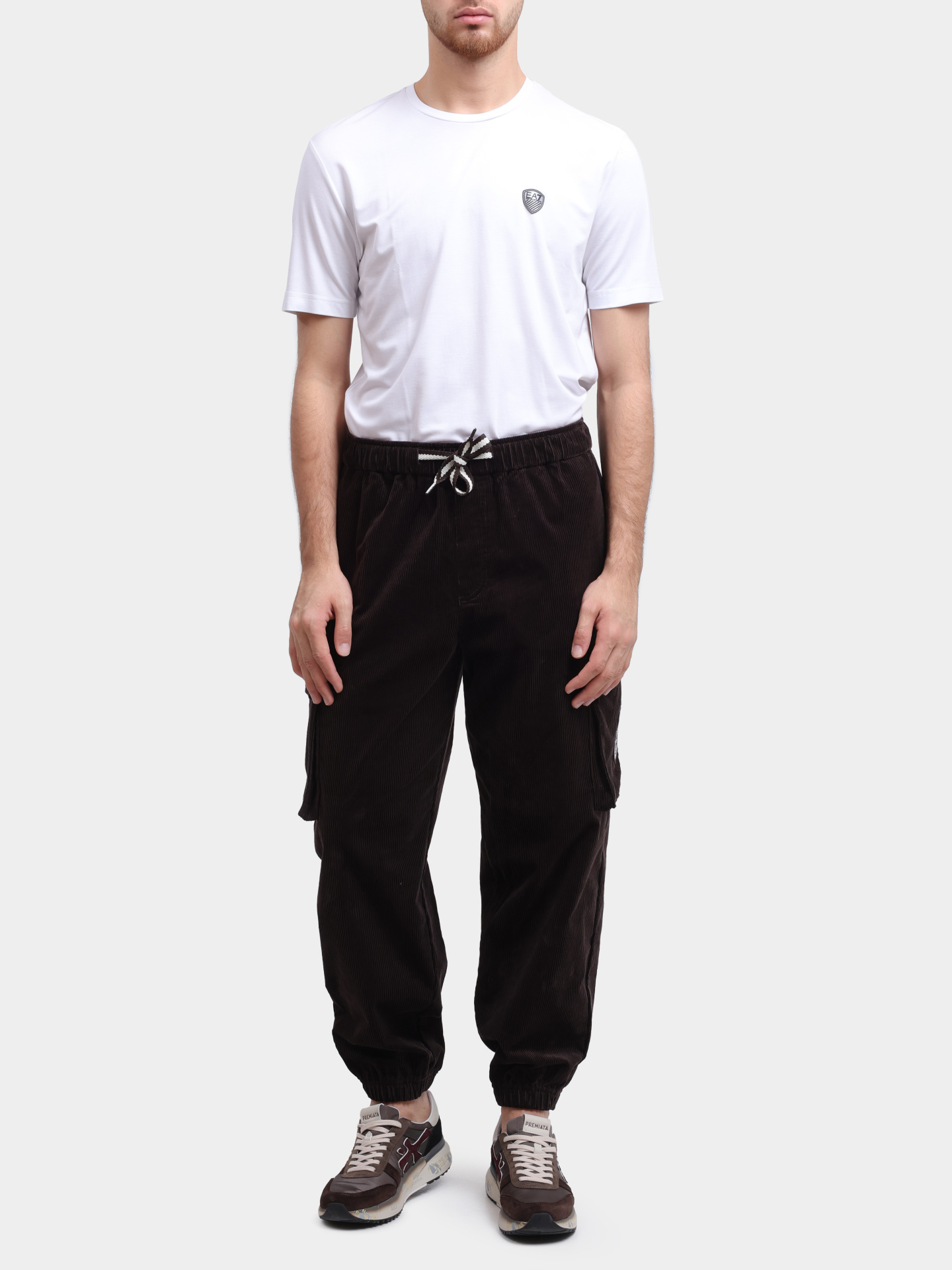 Джоггеры EA7 7X000145 AF16967 U6031 вельветовые мужские — купить в интернет-магазине Verdistore