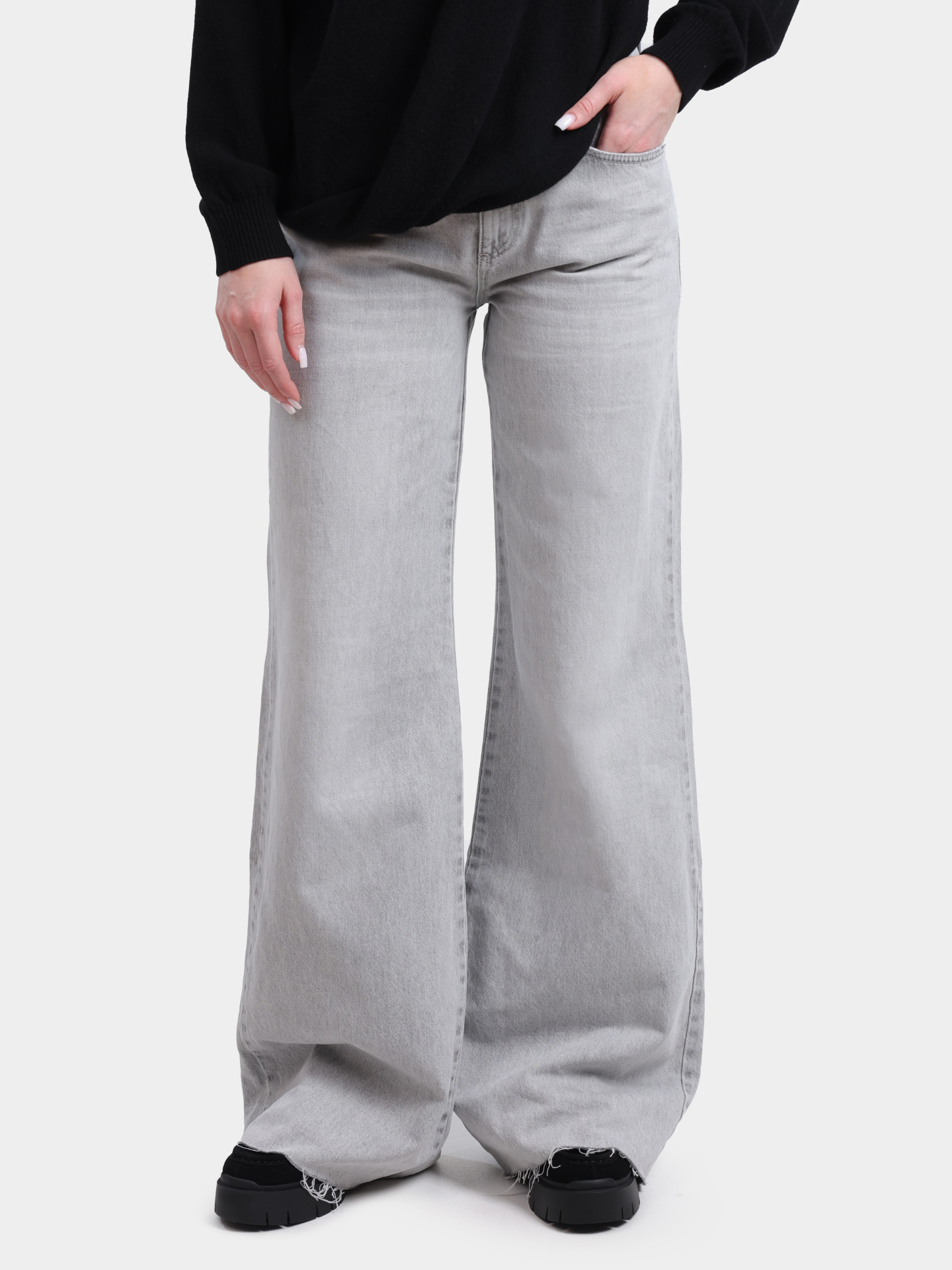 Джинсы Marella WLEG 005 серые женские широкого кроя — купить в интернет-магазине Verdistore