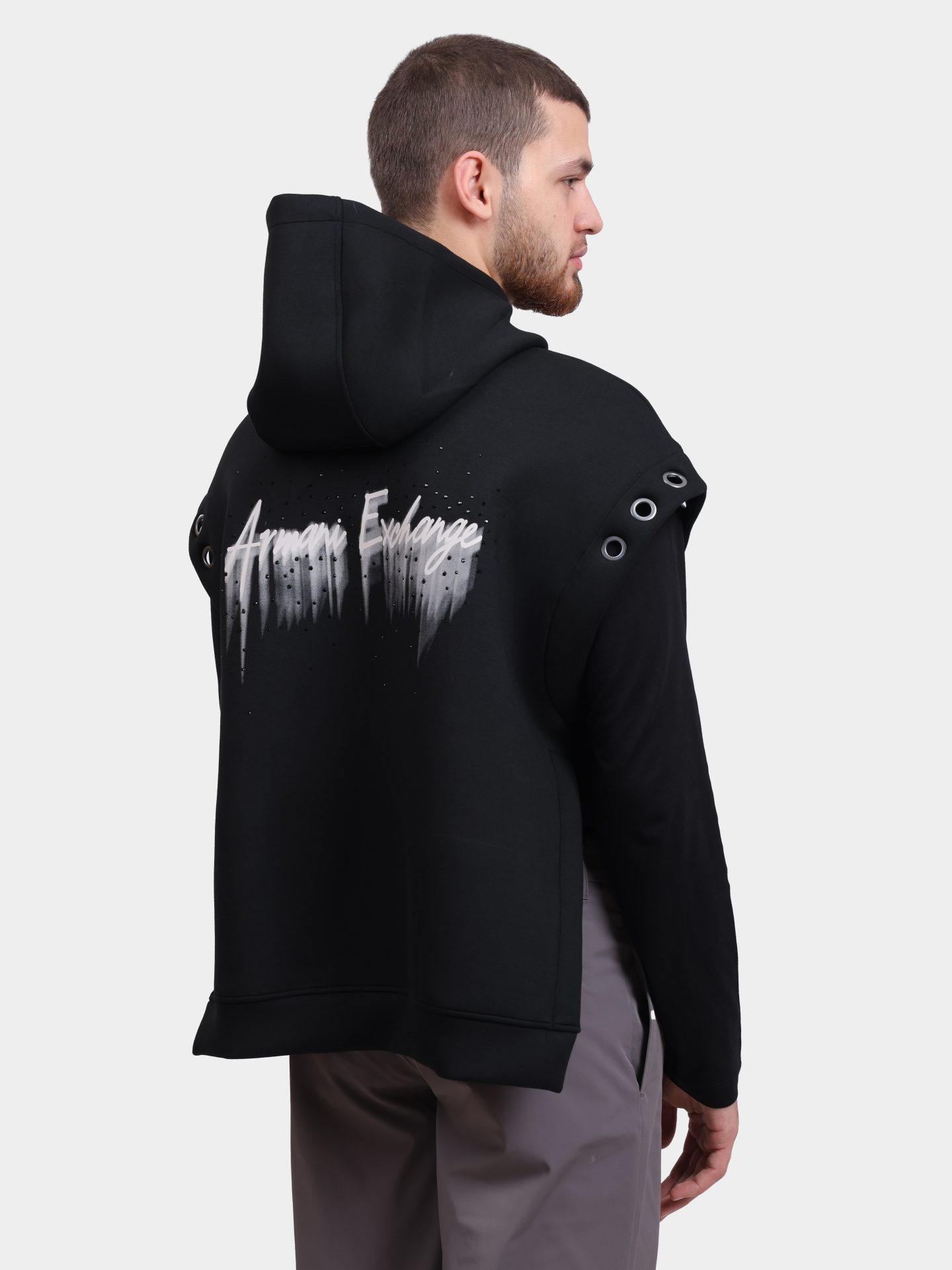 Худи Armani Exchange XM001384 AF18746 UC001 черное мужское — купить в интернет-магазине Verdistore