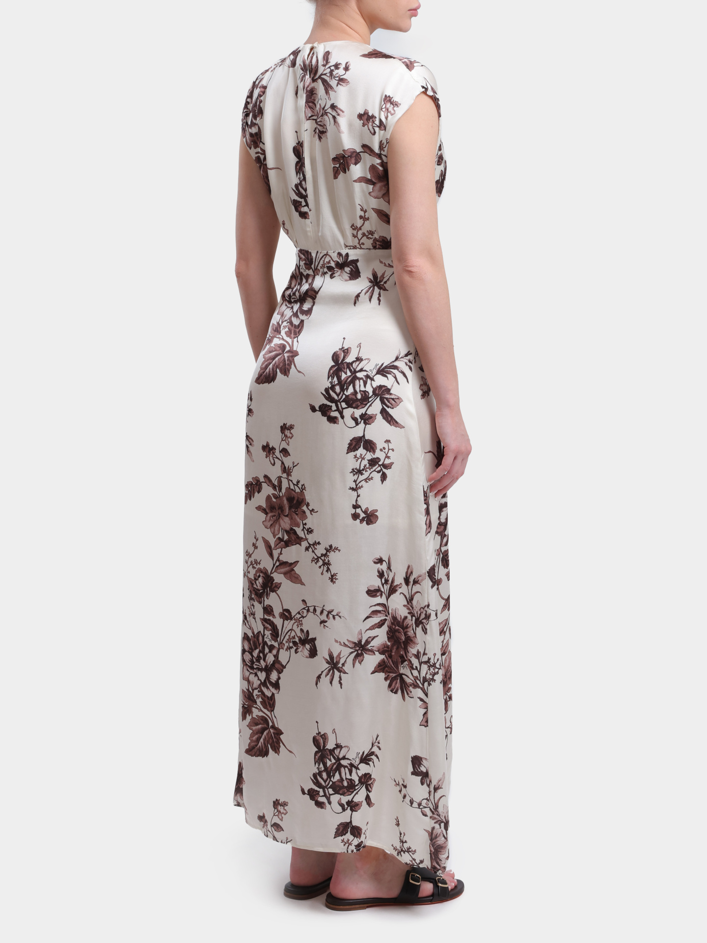 Платье Liu-Jo BLACK LABEL CA6298 TS061 P9654 с принтом цветов и открытым вырезом — купить в интернет-магазине Verdistore