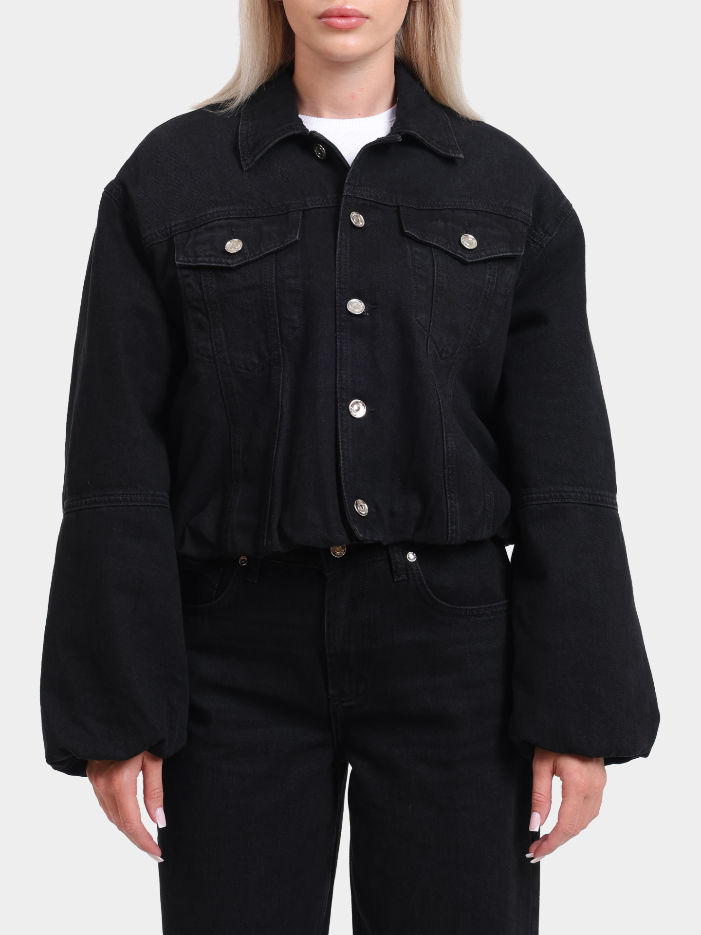 Куртка UF5221 D0287 87469 укороченная хлопковая черная — купить в интернет-магазине Verdistore