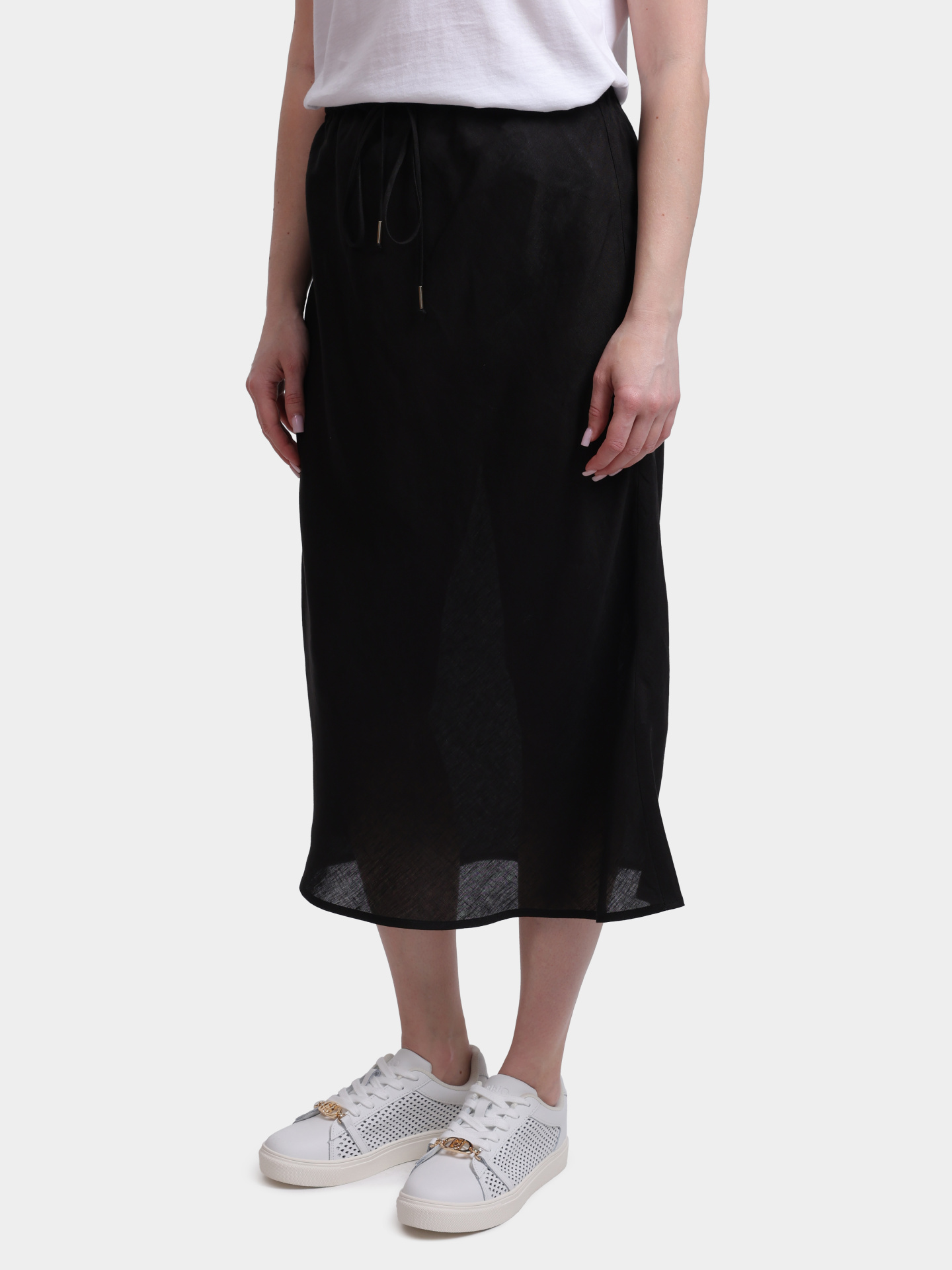 Юбка Marella Sport MLSGAMBA 006 черная женская льняная свободного кроя — купить в интернет-магазине Verdistore
