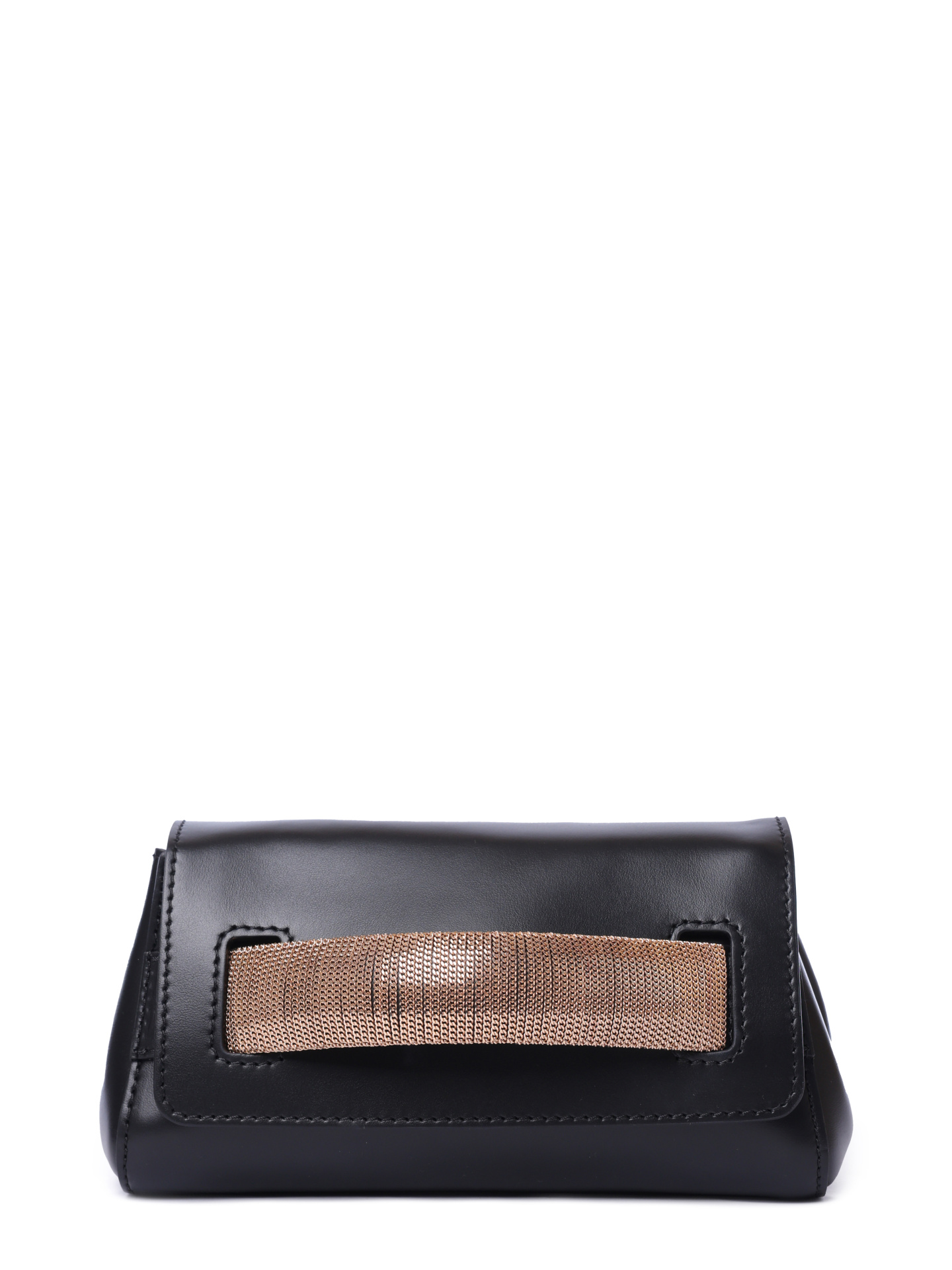 Клатч B02169 Gossip XS nappa nero / chain oro черная кожаная — купить в интернет-магазине Verdistore