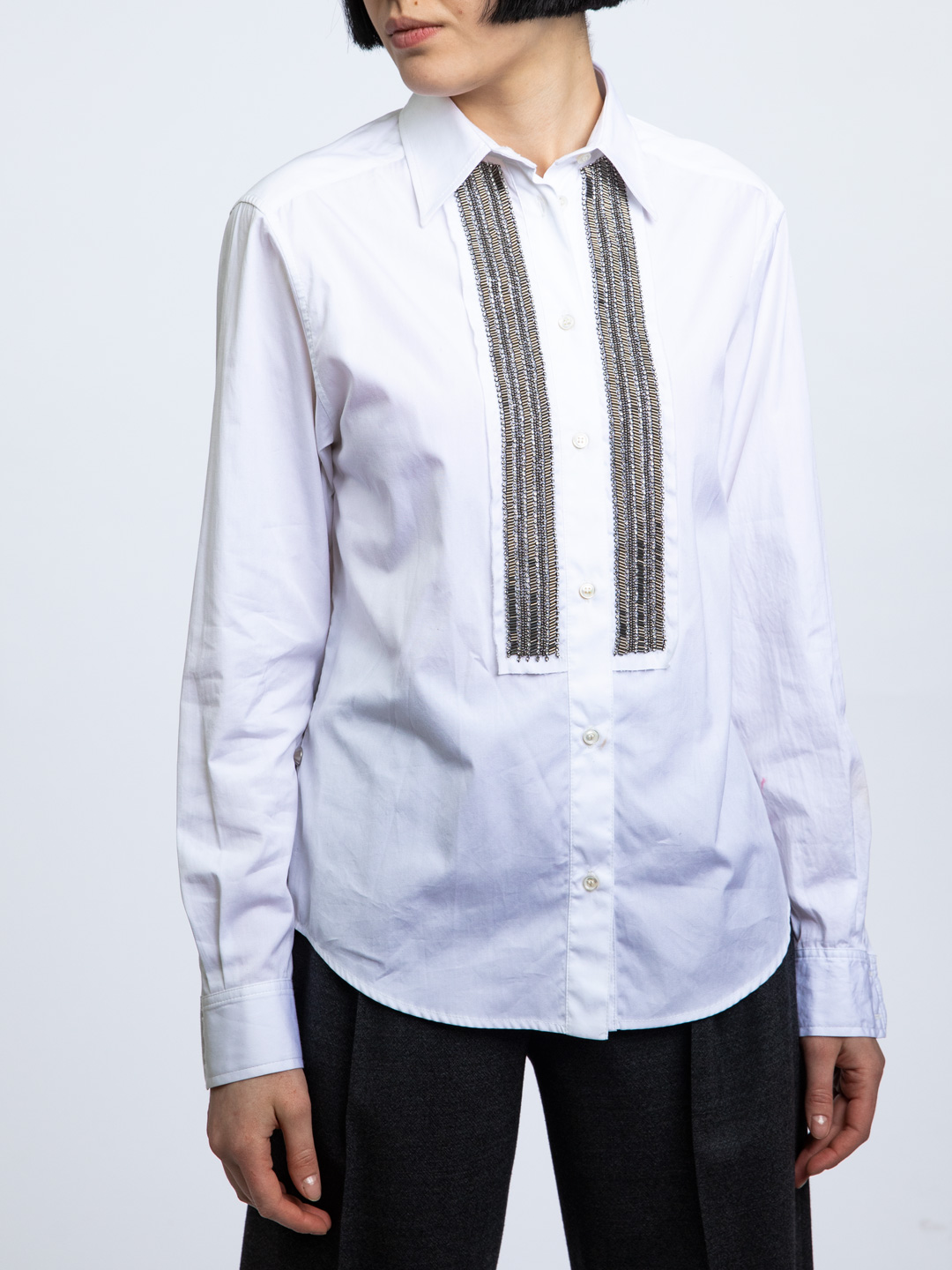 Рубашка Barbara Bui 1402 белая женская с вышивкой — купить в интернет-магазине Verdistore