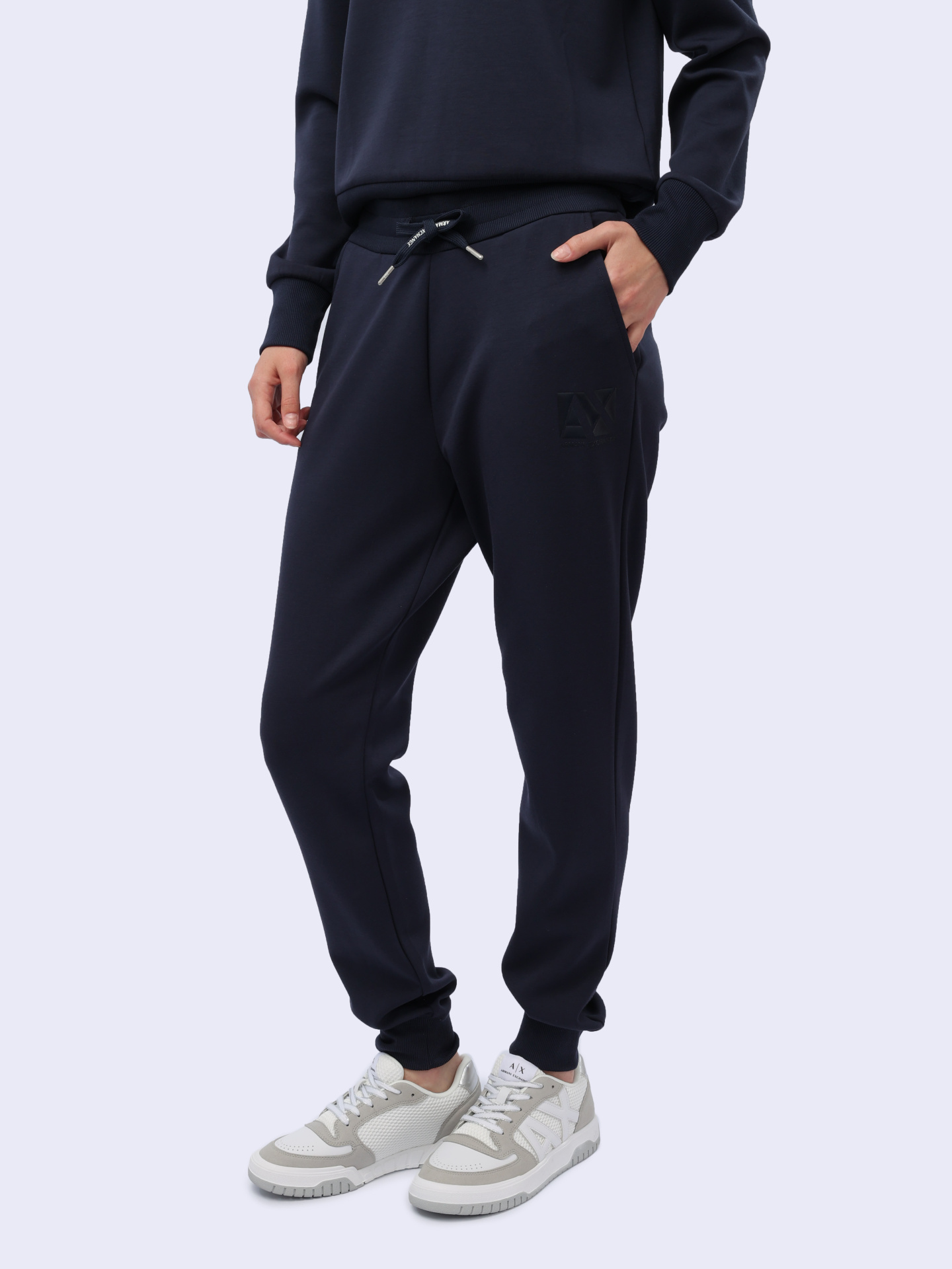 Брюки спортивные Armani Exchange 3DYP79 YJEPZ 1593 синие женские — купить в интернет-магазине Verdistore