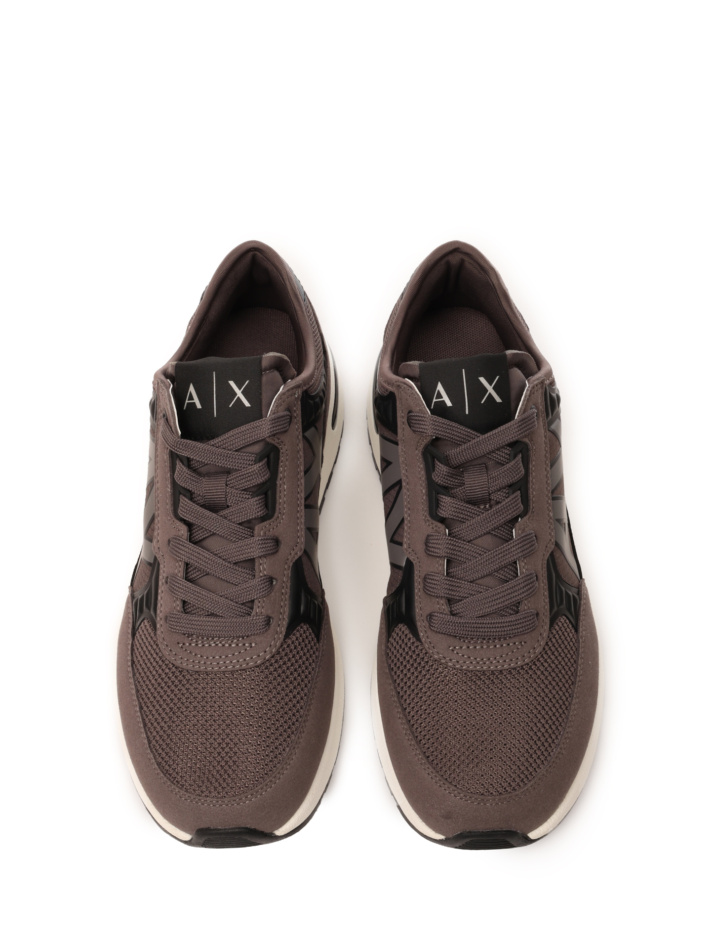 Кроссовки Armani Exchange XUX090 XV276 U200 коричневые мужские с сетчатой вставкой — купить в интернет-магазине Verdistore