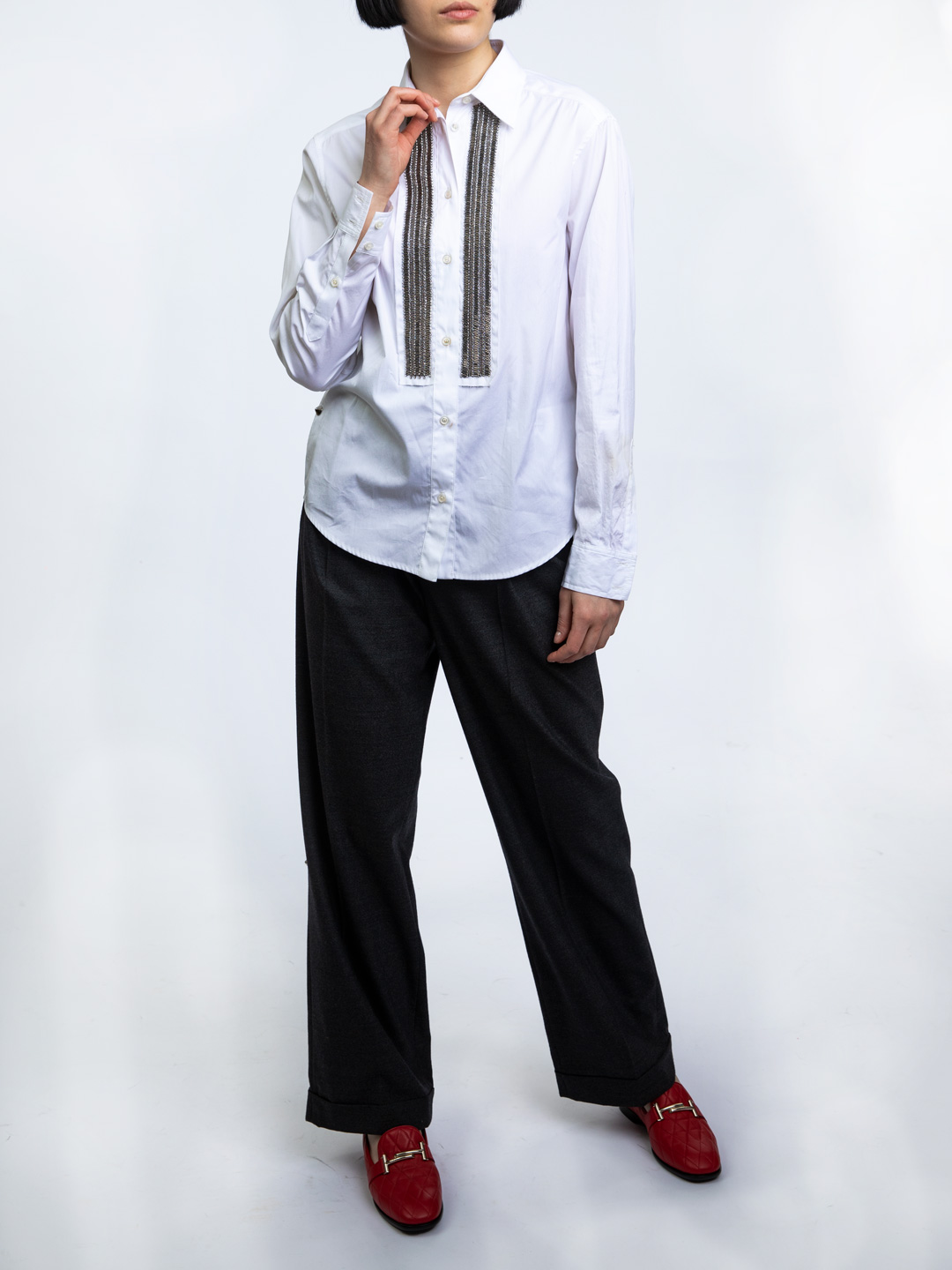 Рубашка Barbara Bui 1402 белая женская с вышивкой — купить в интернет-магазине Verdistore