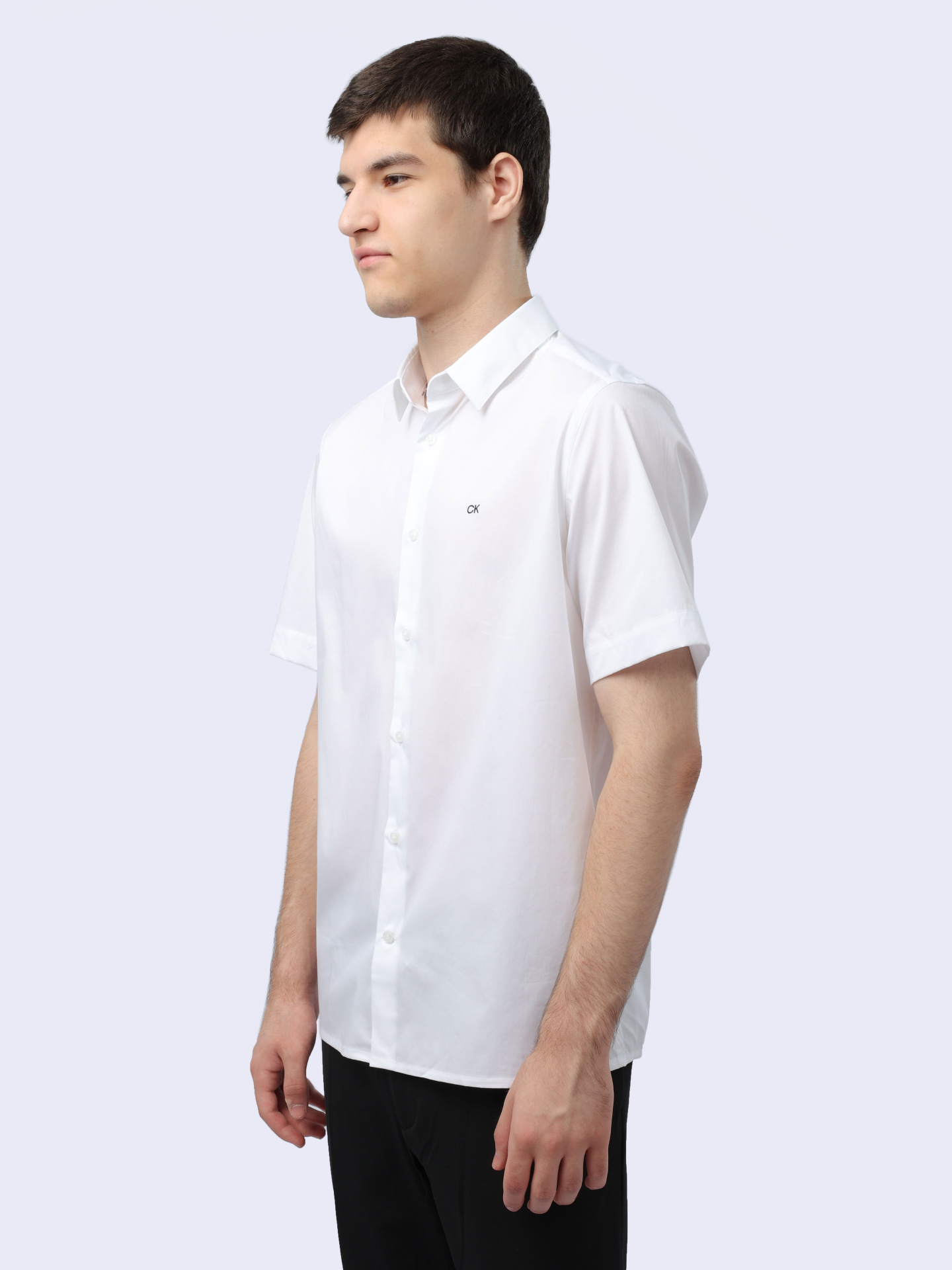 Рубашка Calvin Klein K10K109440 белая мужская из хлопка — купить в интернет-магазине Verdistore